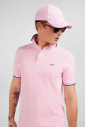 Plain pink short-sleeved polo shirt