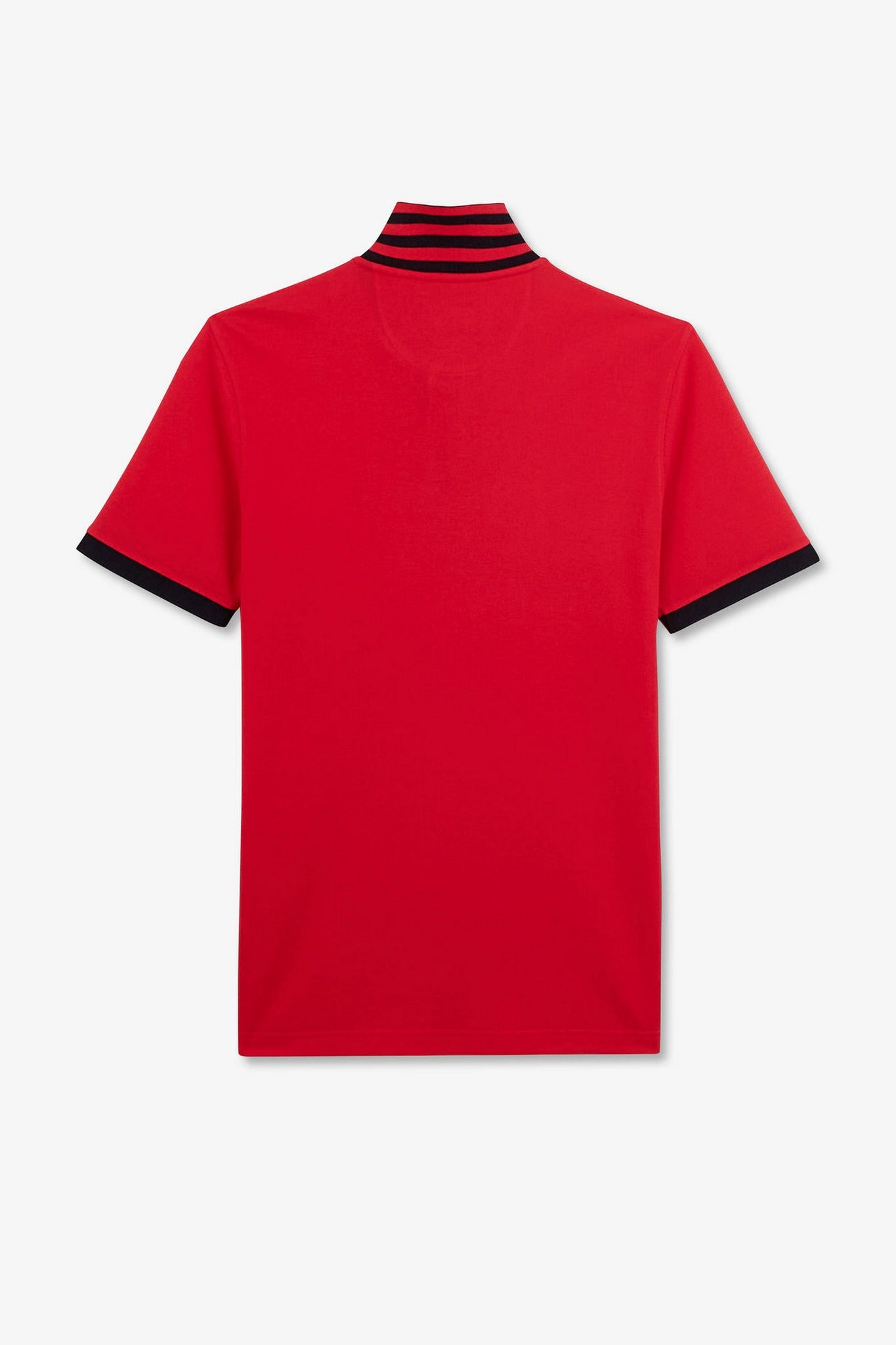 Red short-sleeved polo shirt
