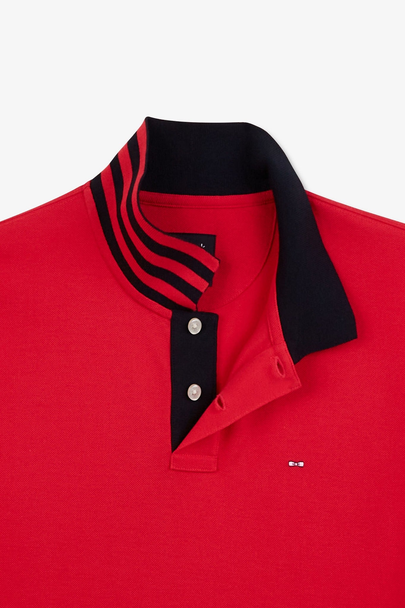 Red short-sleeved polo shirt