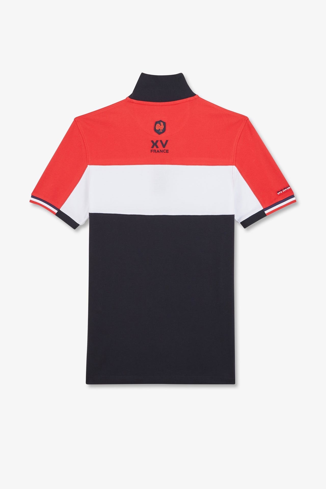 Polo colorblock rouge en coton piqué à broderie XV de France - Image 4