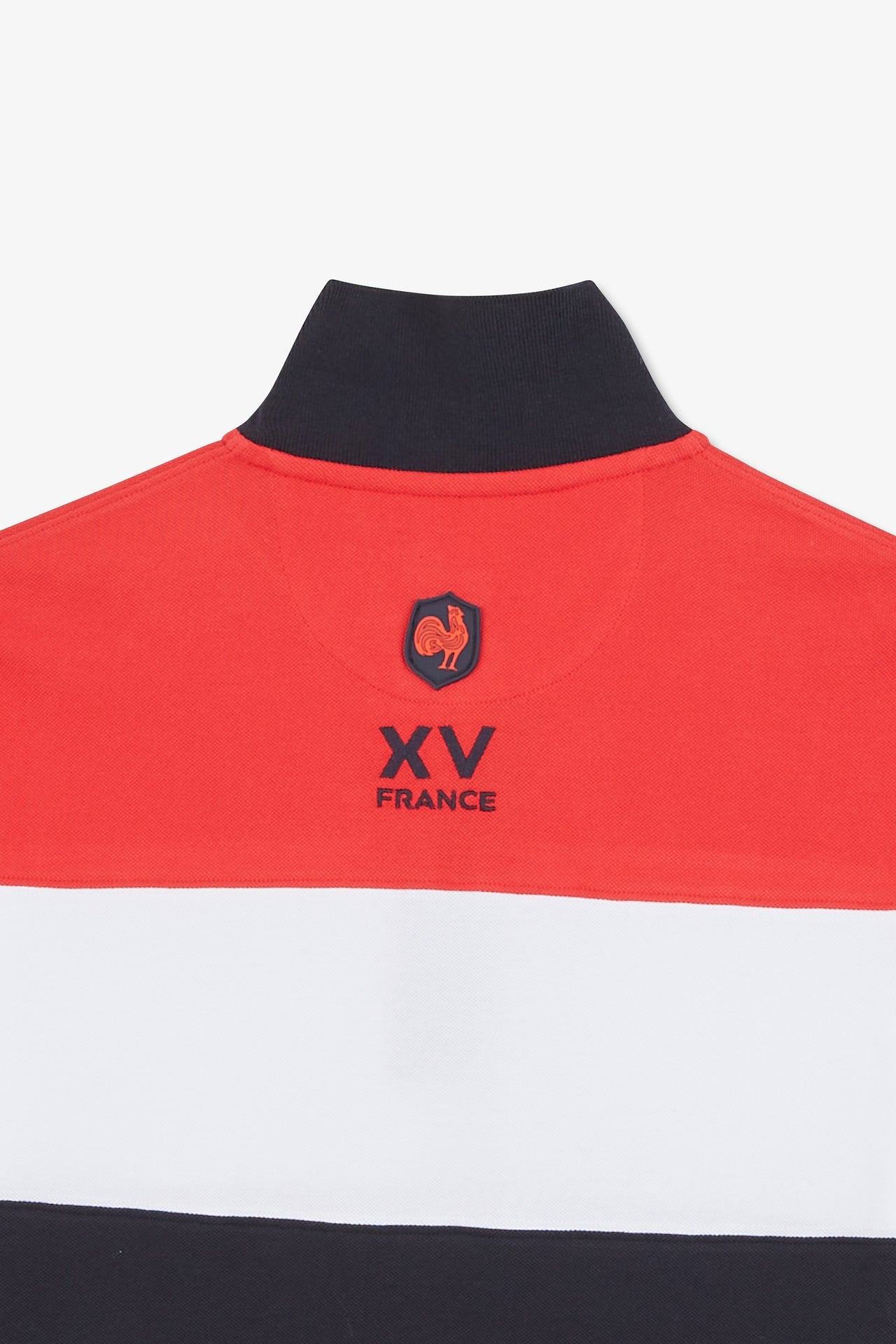 Polo colorblock rouge en coton piqué à broderie XV de France - Image 9