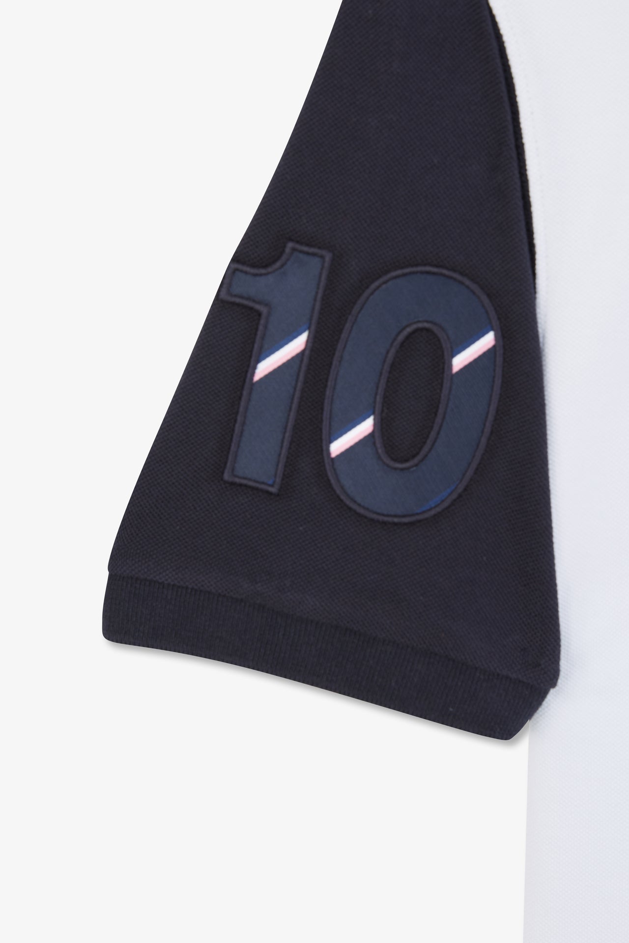 Polo colorblock rose en coton piqué à broderie XV de France - Image 8