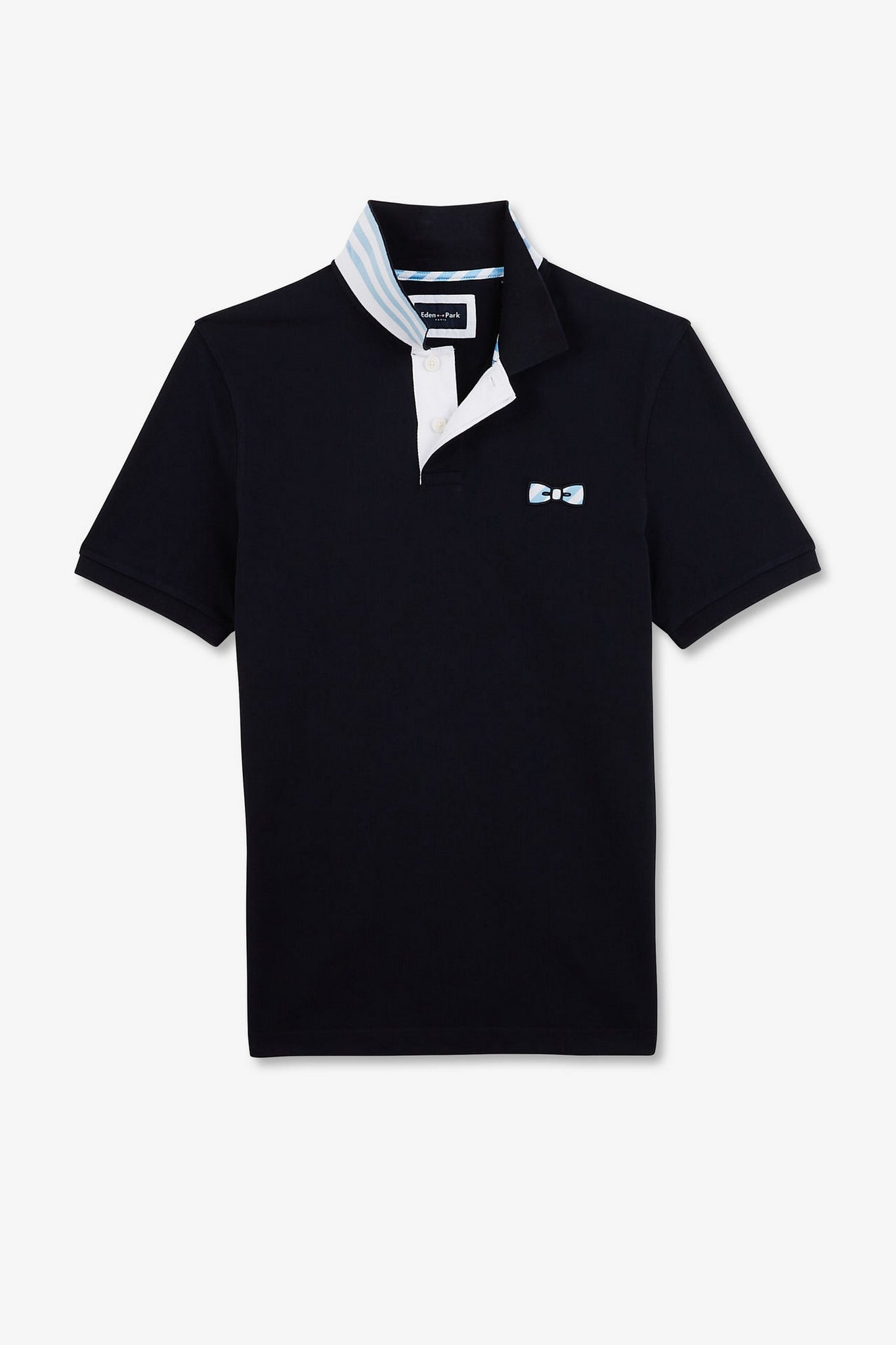 Navy blue short-sleeved polo shirt - Image 2