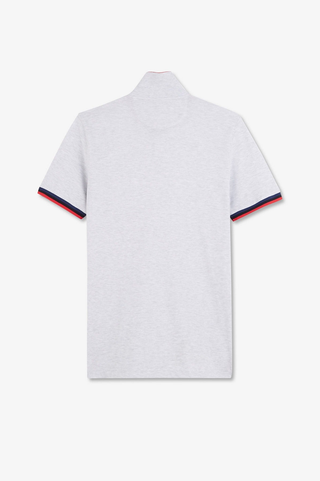 Grey polo shirt with tricolour details