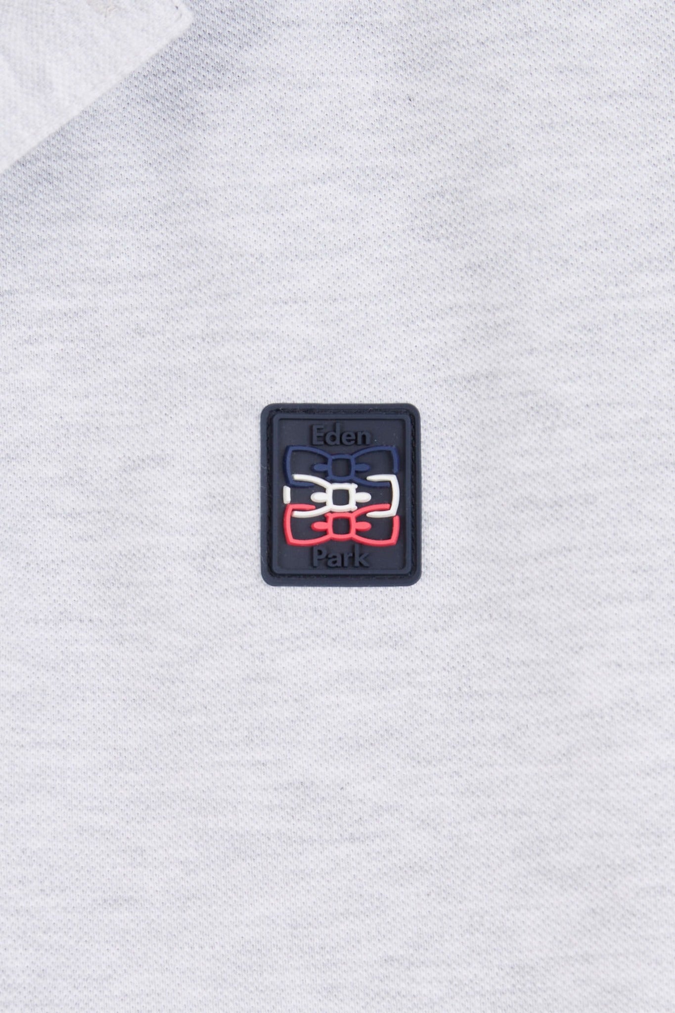 Grey polo shirt with tricolour details