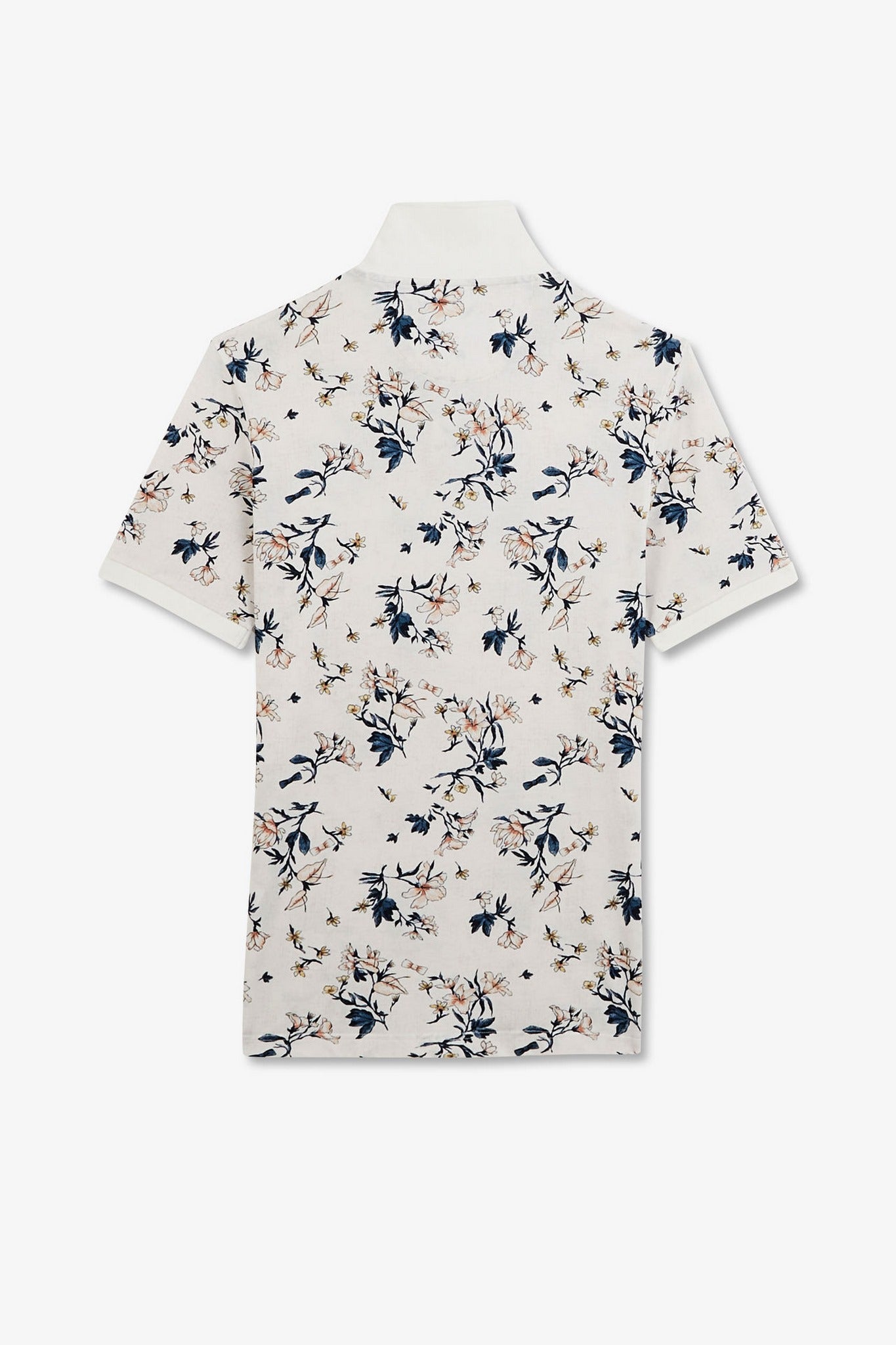 White polo shirt with an exclusive floral print - Image 5