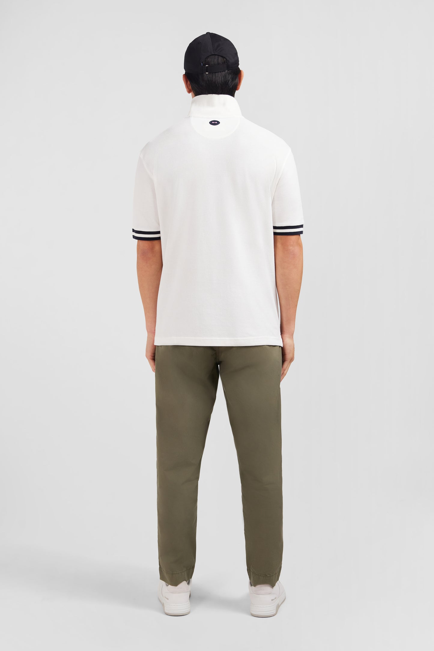 White short-sleeved polo shirt
