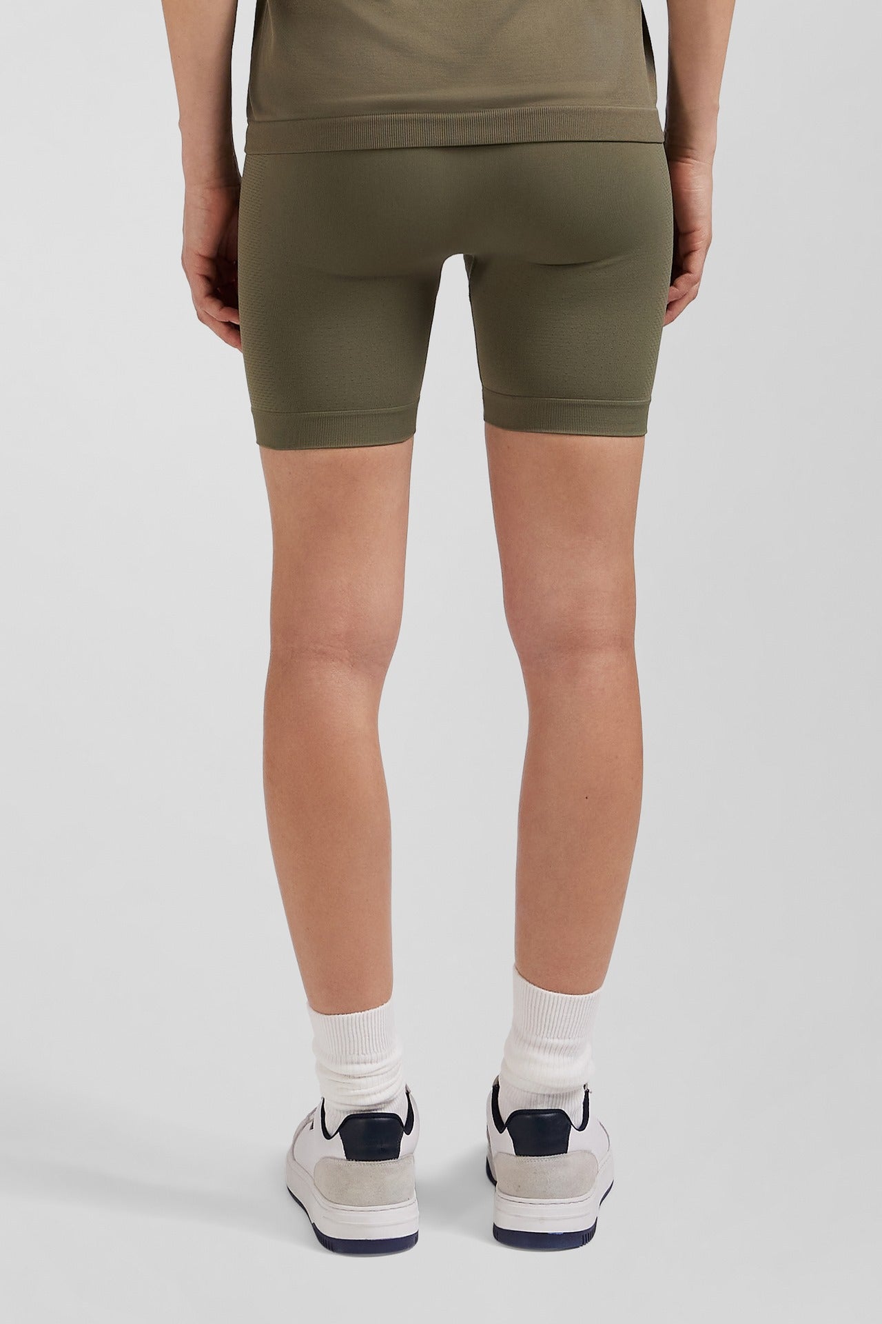 Khaki green stretch sports cycling shorts