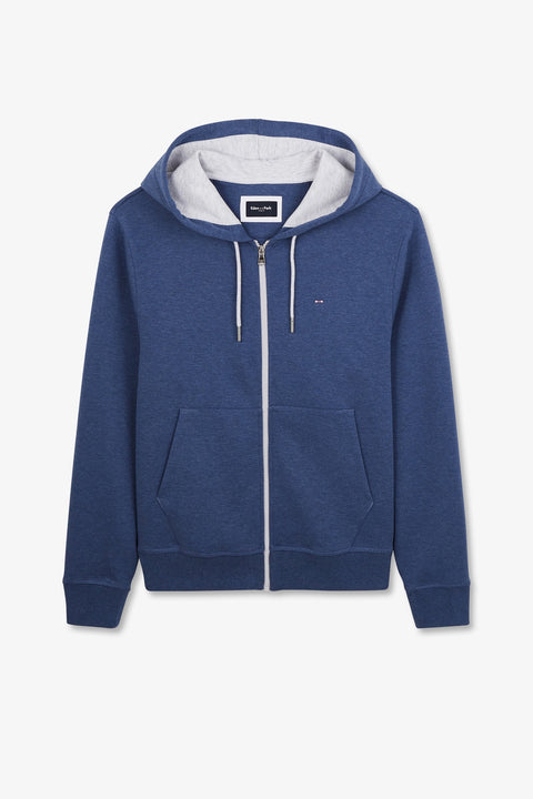 Blue zip sweatshirt with hood - Image 2