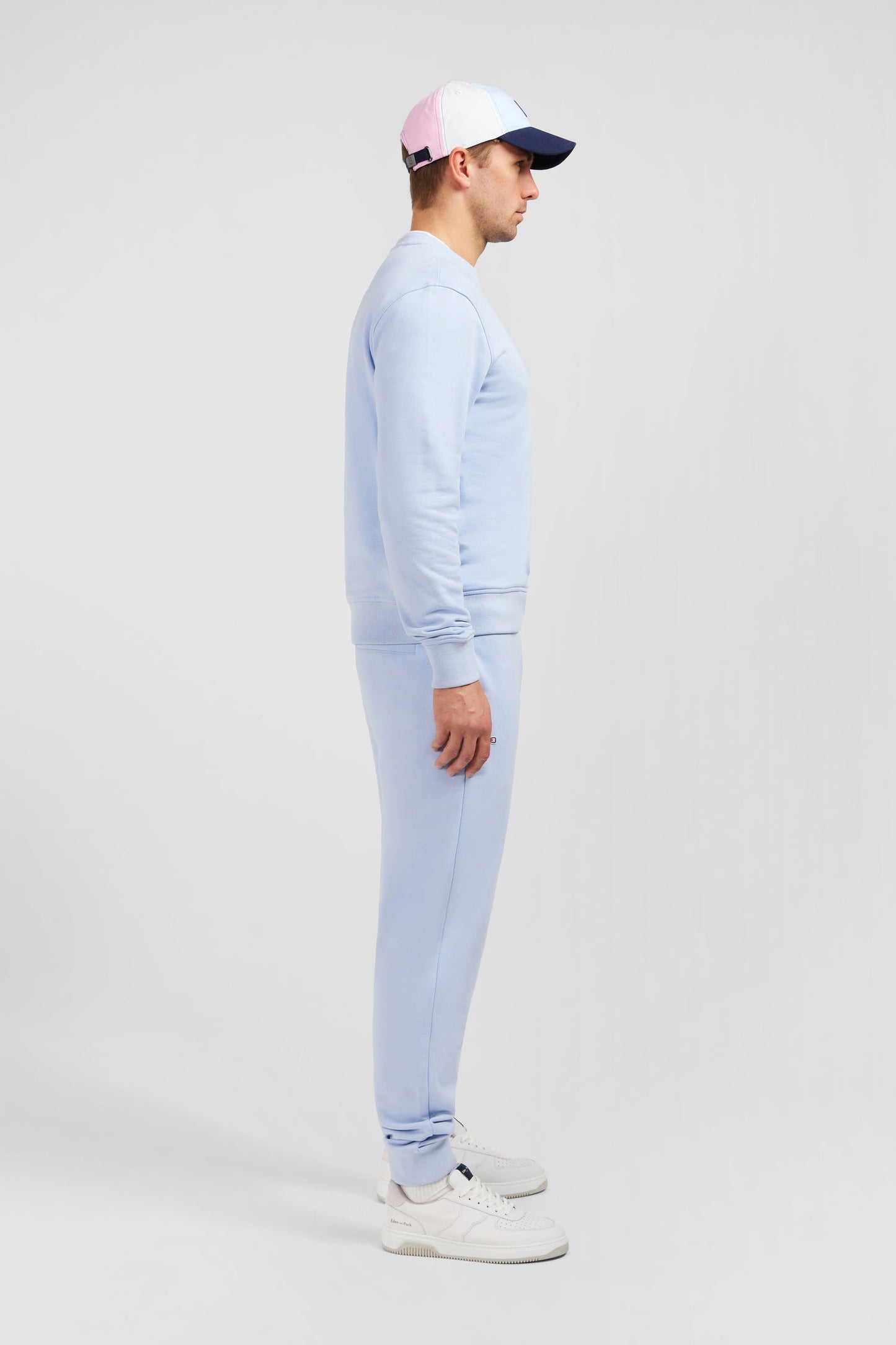 Blue fleece round-neck sweatshirt with bow tie embroidery - Image 5