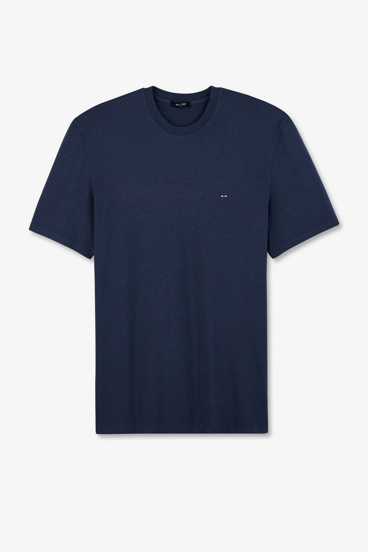 T-shirt manches courtes bleu uni alt view