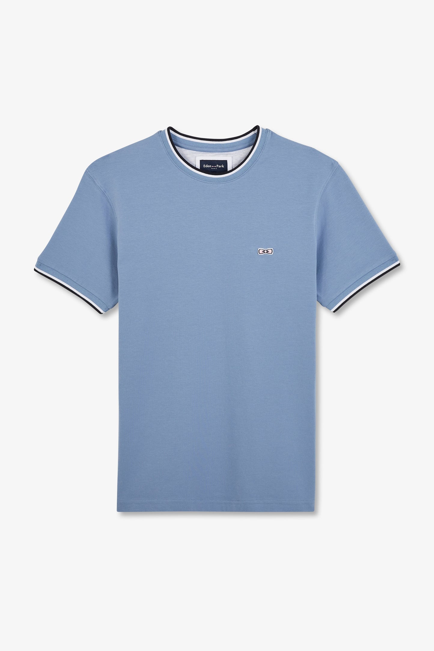T-shirt bleu uni à manches courtes - Image 1