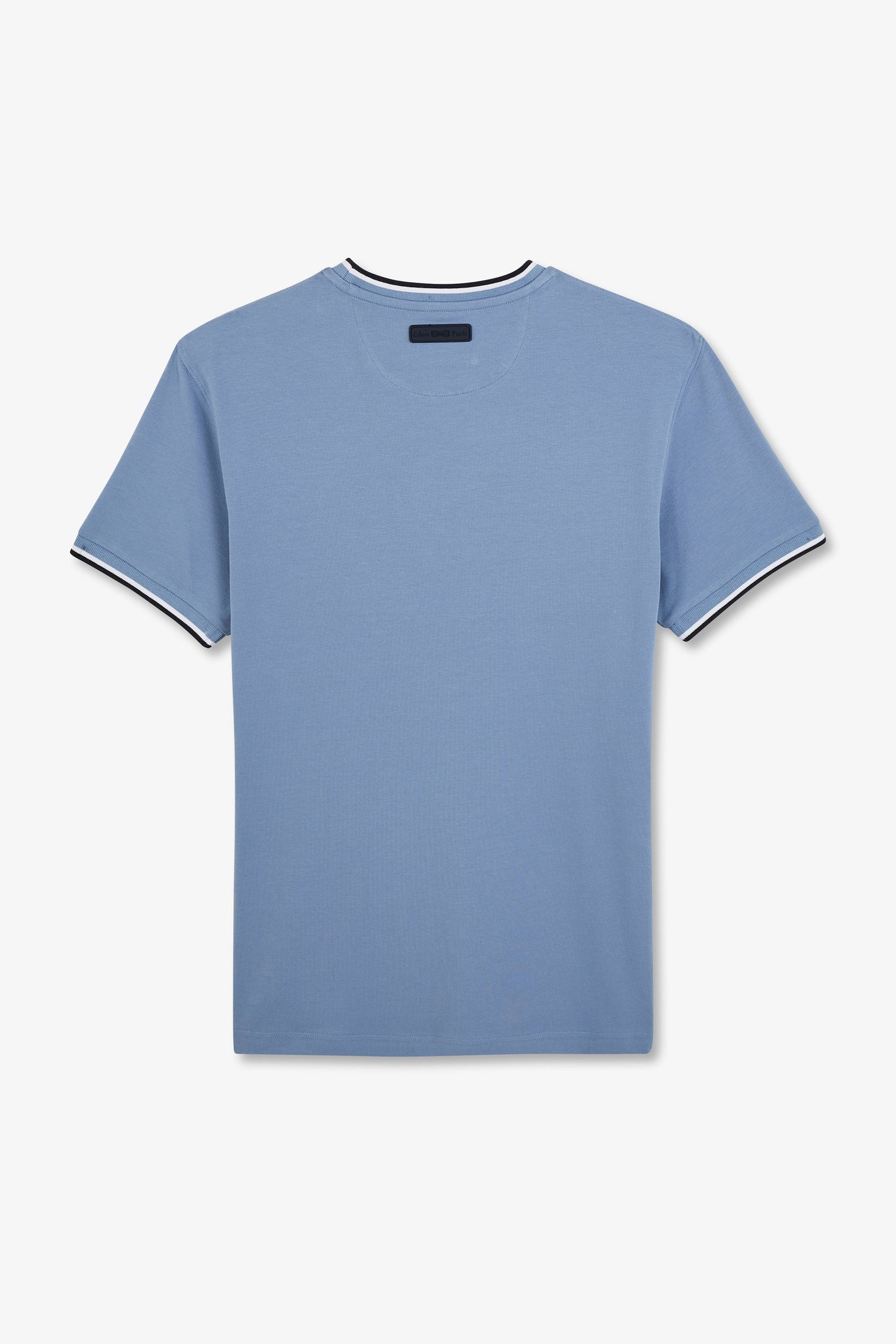 T-shirt bleu uni à manches courtes - Image 2
