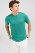 Green short-sleeved t-shirt
