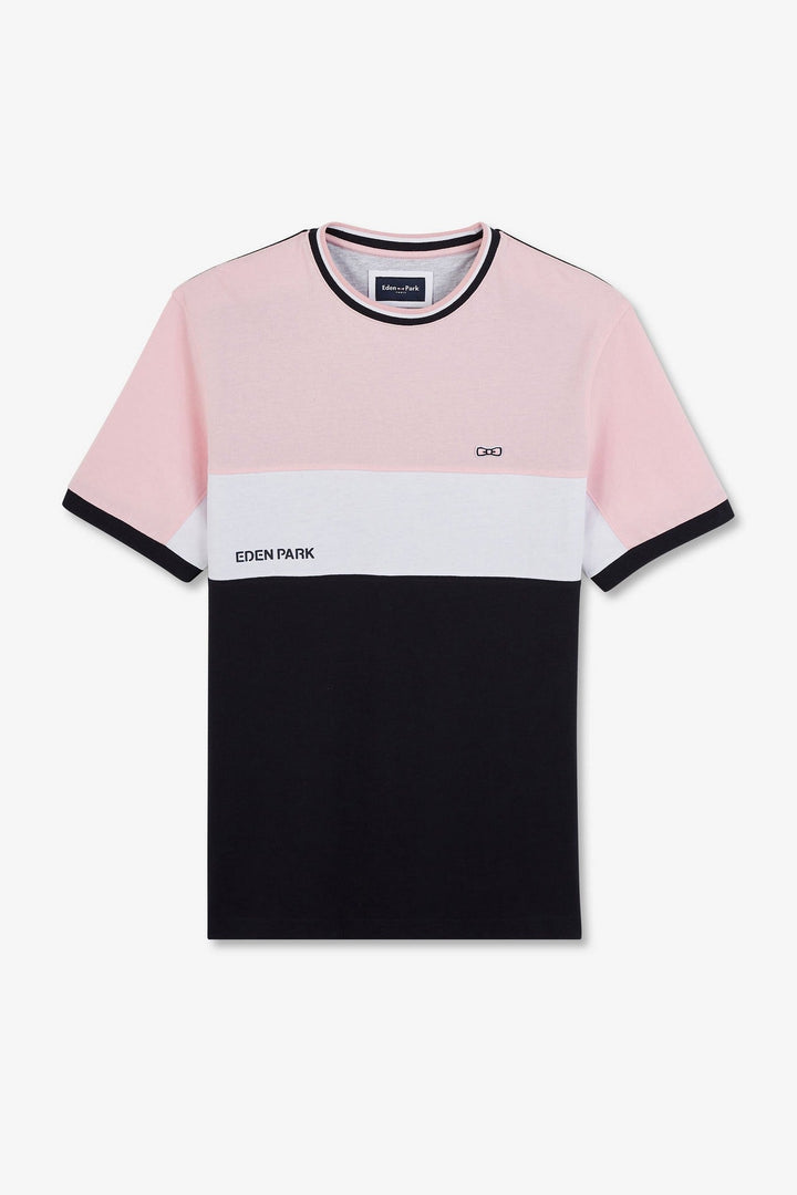 T-shirt rose colorblock à manches courtes alt view