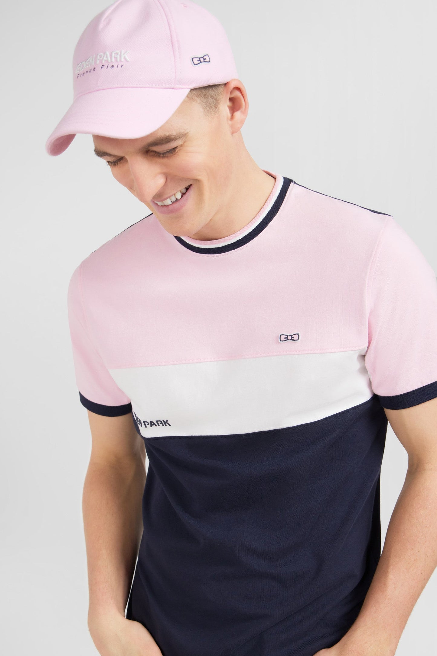 T-shirt rose colorblock à manches courtes - Image 3