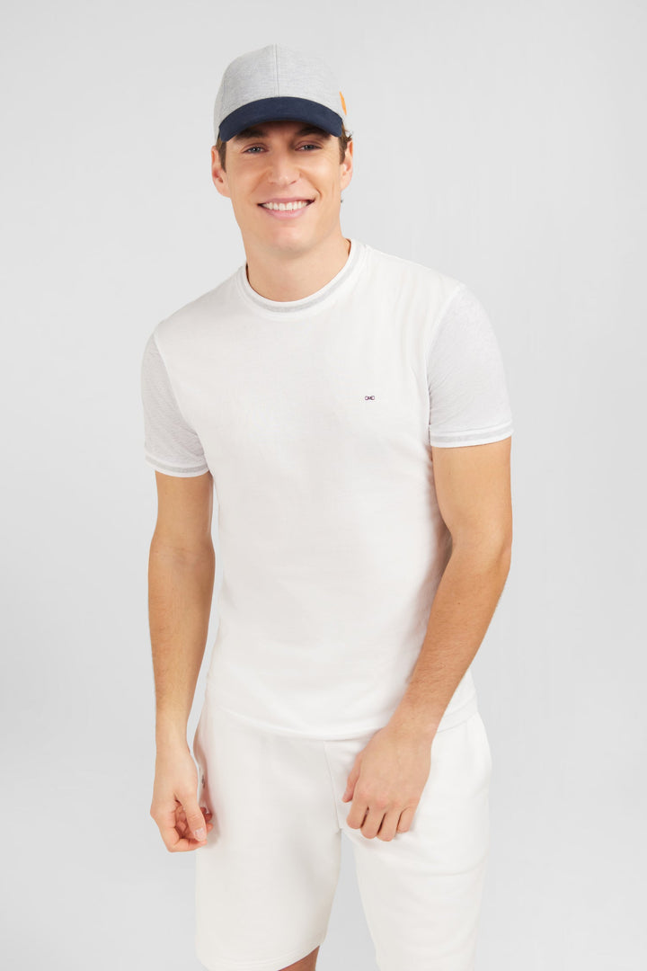 T-shirt manches courtes blanc colorblock alt view