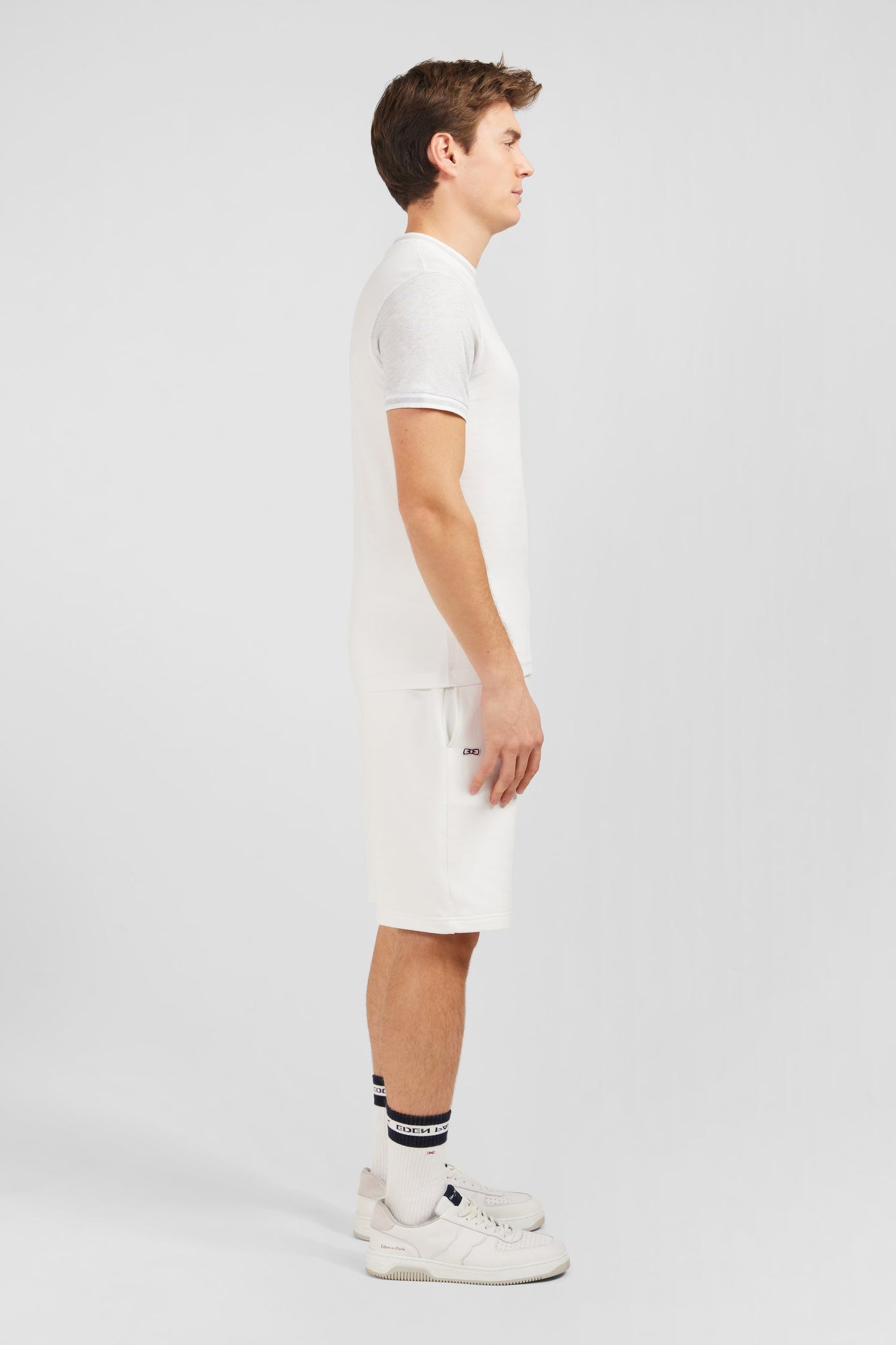 T-shirt manches courtes blanc colorblock - Image 3