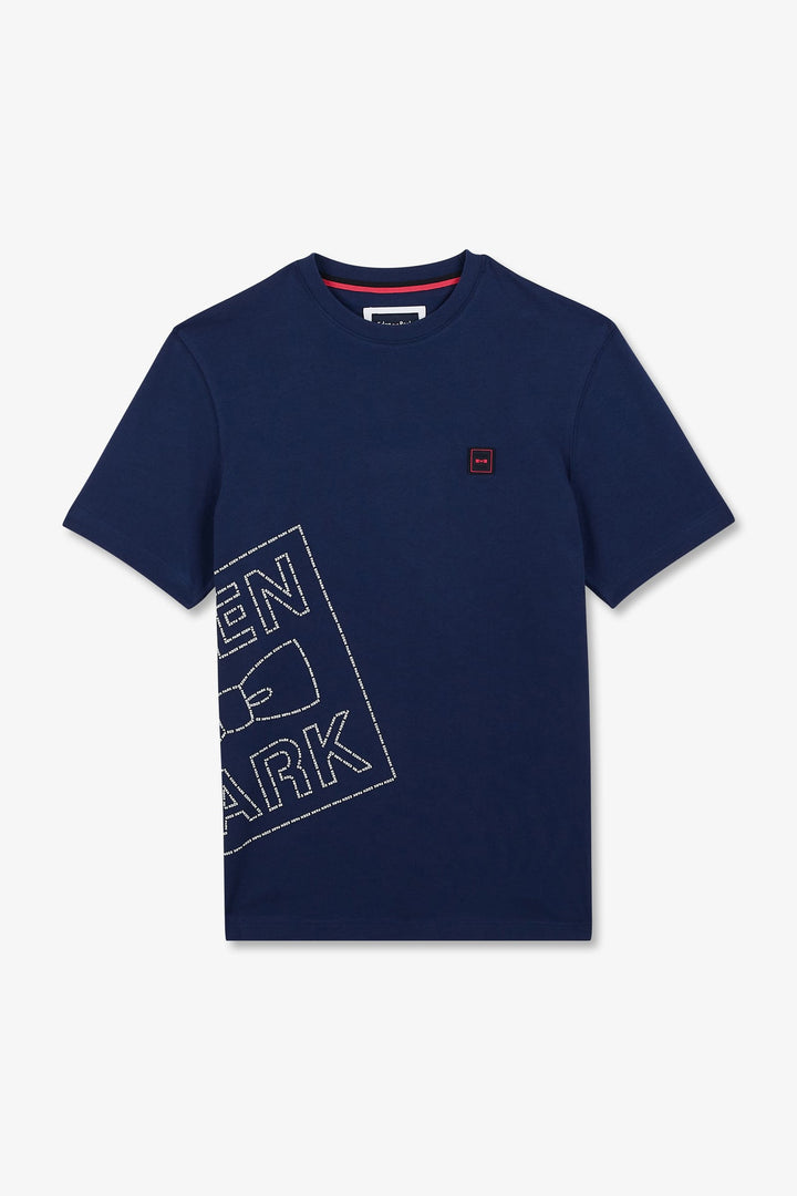 Blue T-shirt with Eden Park print alt view