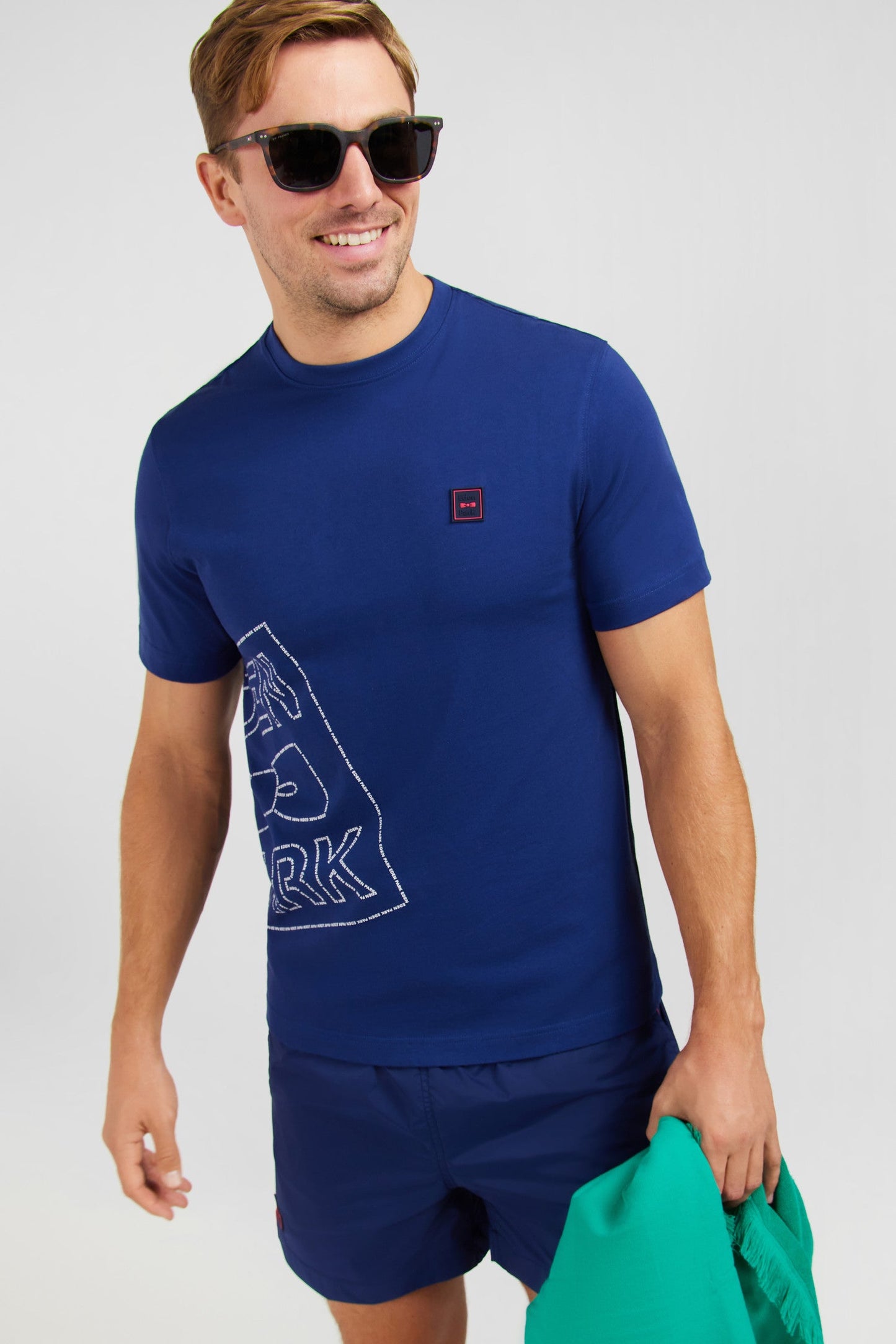 T-shirt bleu imprimé Eden Park - Image 2