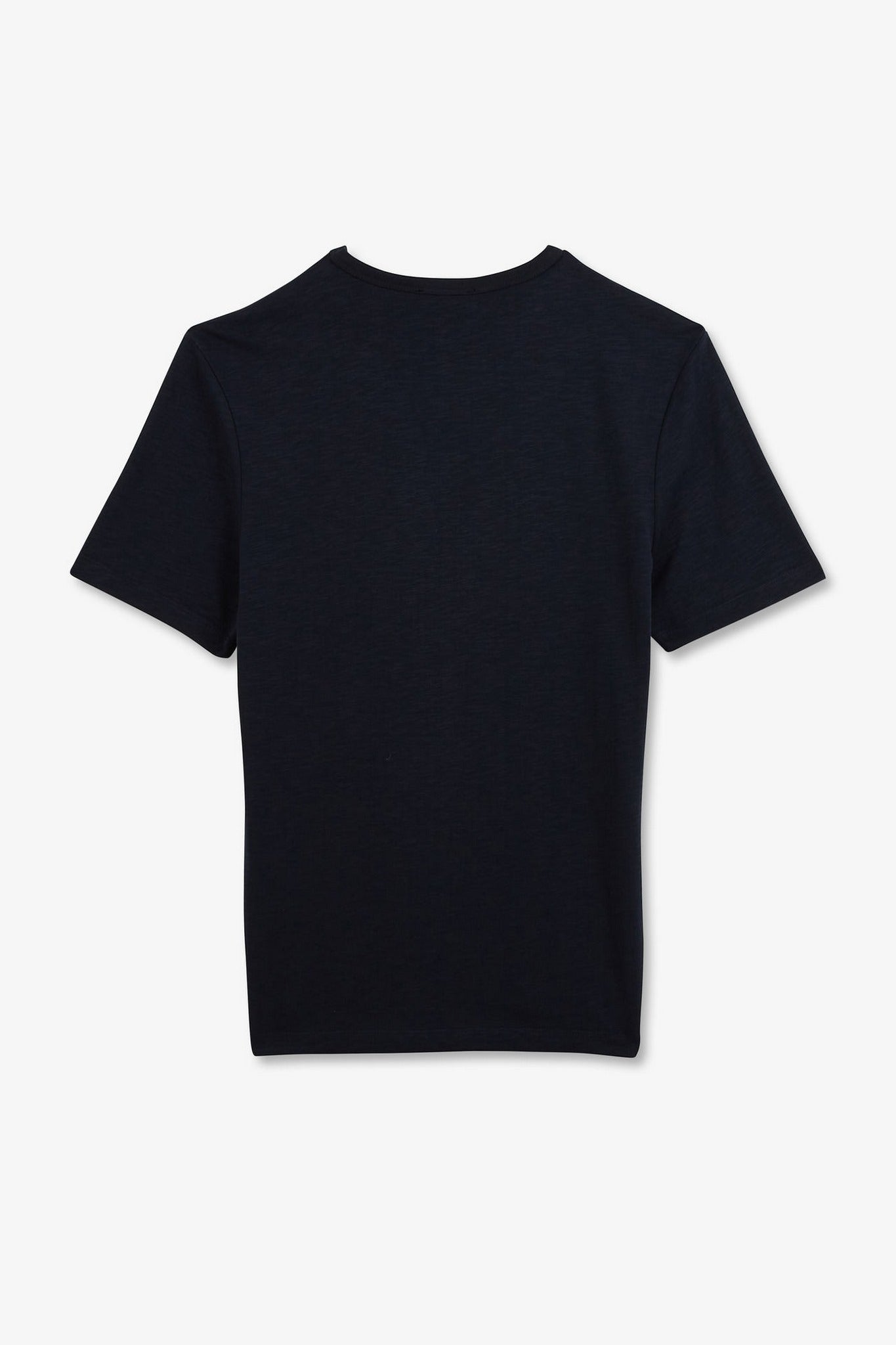 T-shirt bleu foncé en coton flammé - Image 4