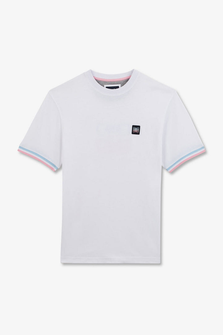 T-shirt manches courtes blanc avec logo reliefé alt view