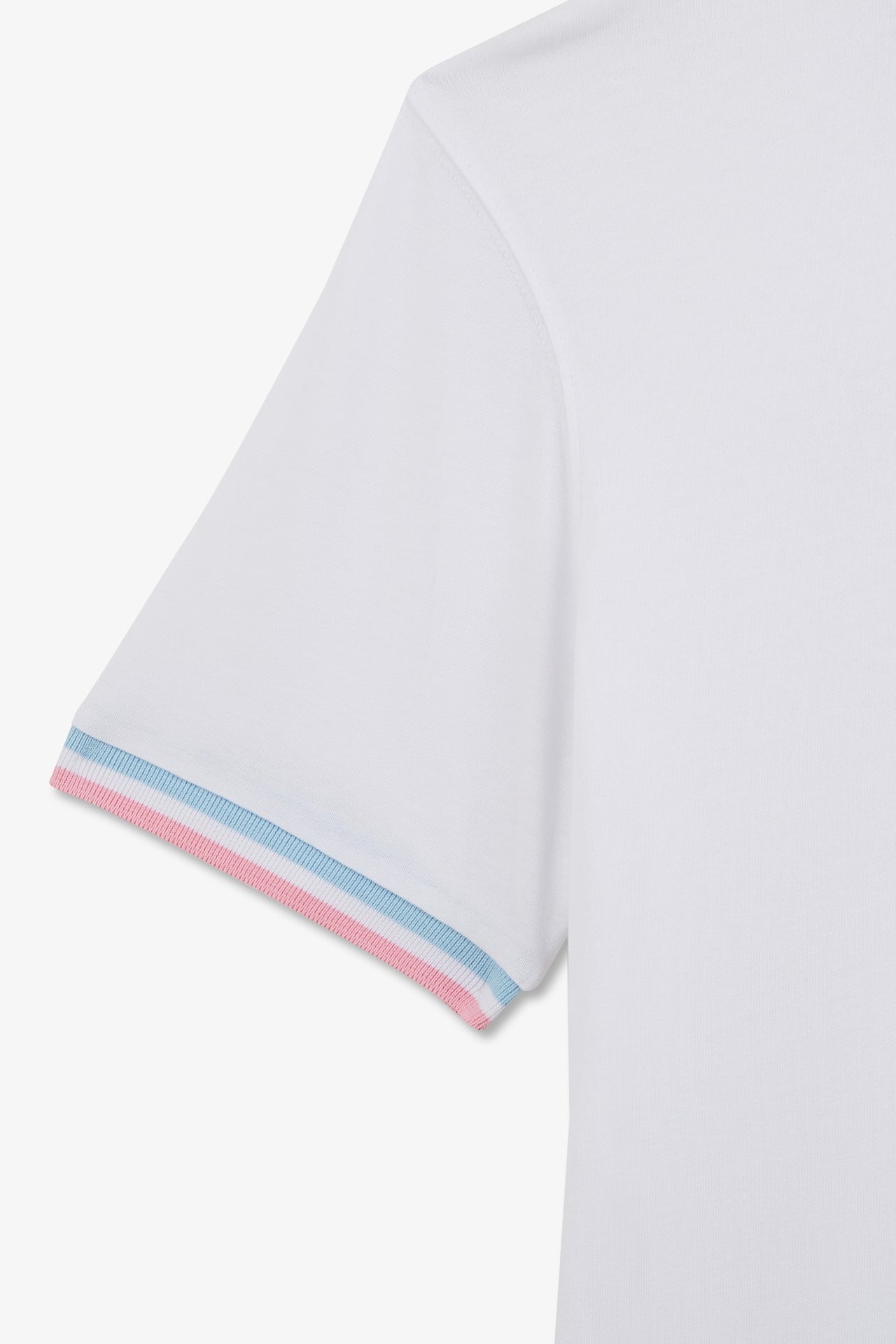 White short-sleeved T-shirt with embossed logo