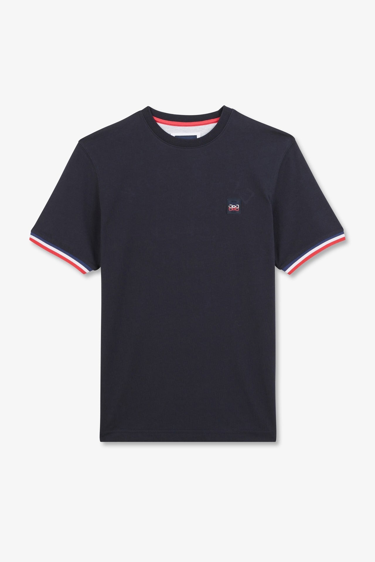 Navy blue short-sleeved T-shirt with embossed logo - Image 2
