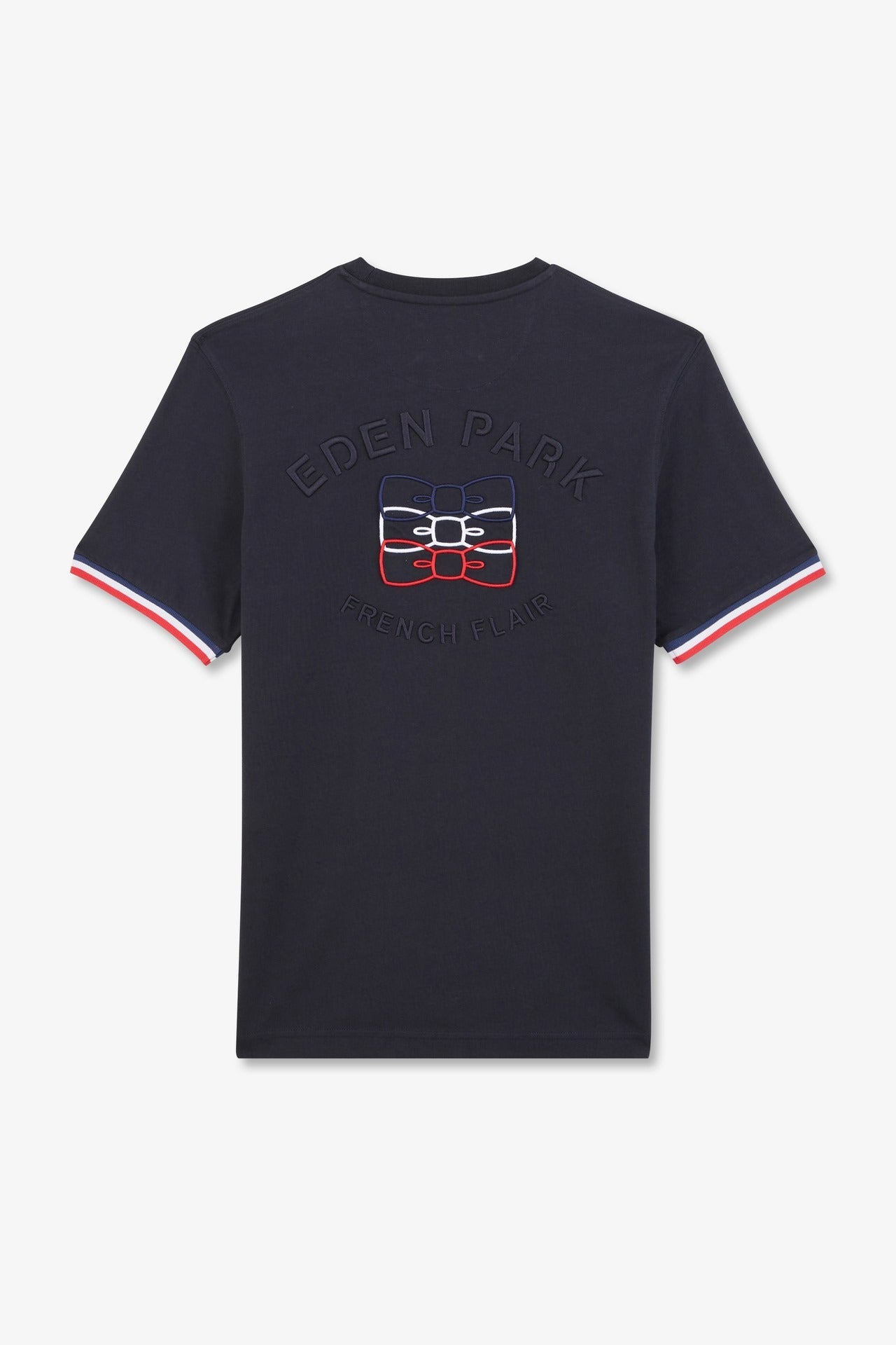 Navy blue short-sleeved T-shirt with embossed logo - Image 5