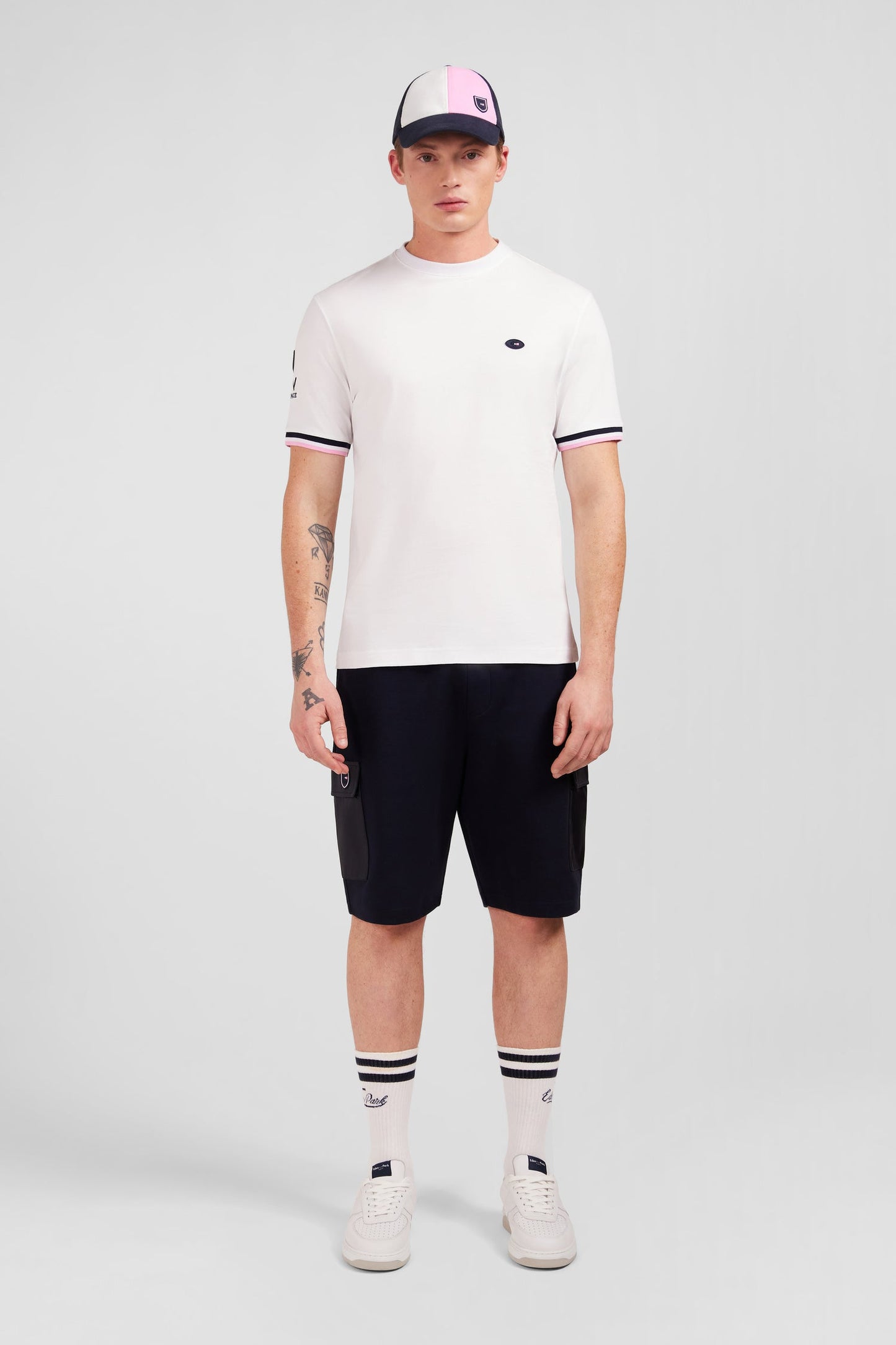 T-shirt blanc à broderie XV de France au dos - Image 1