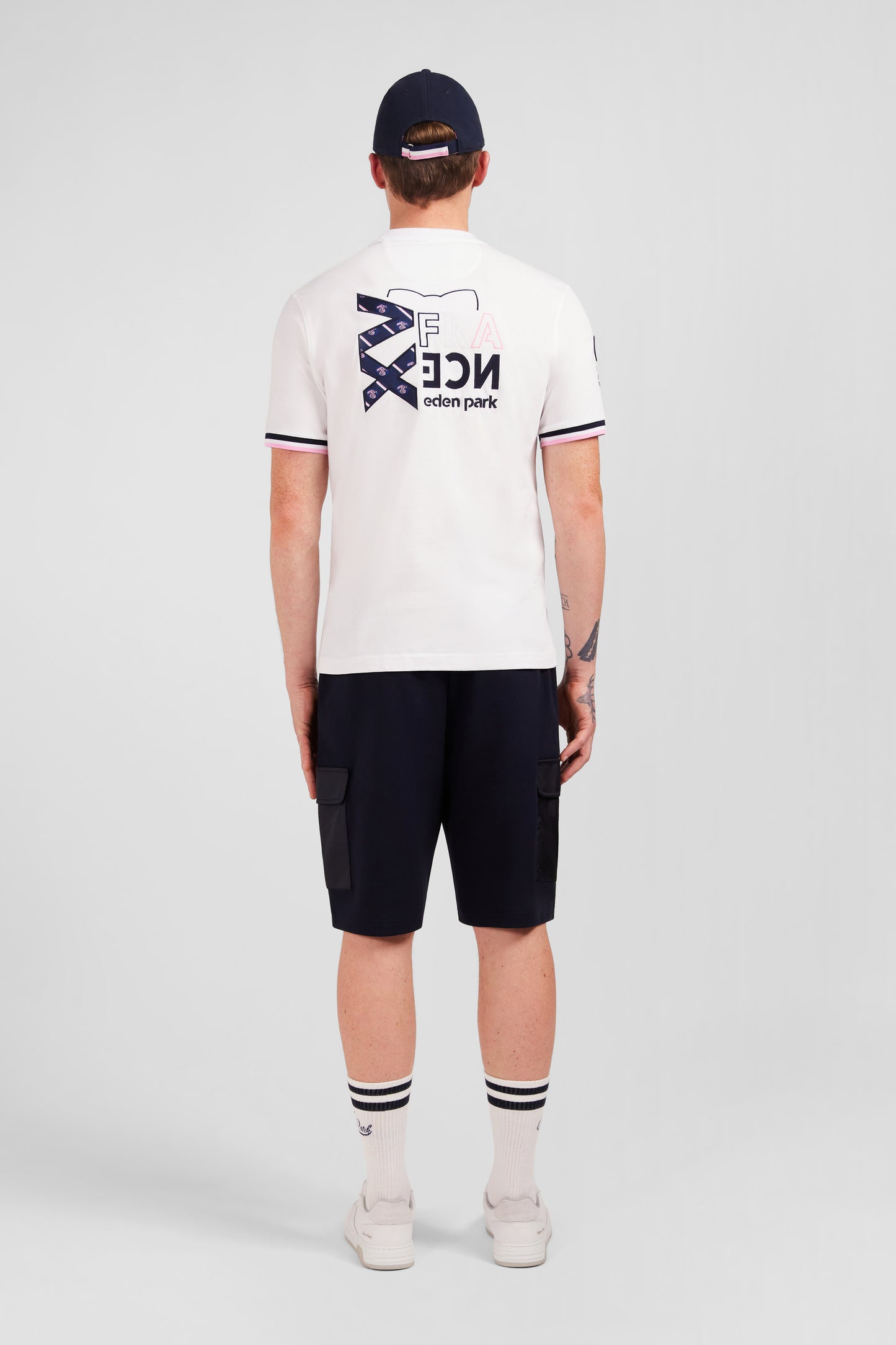 White T-shirt with XV de France embroidery on the back