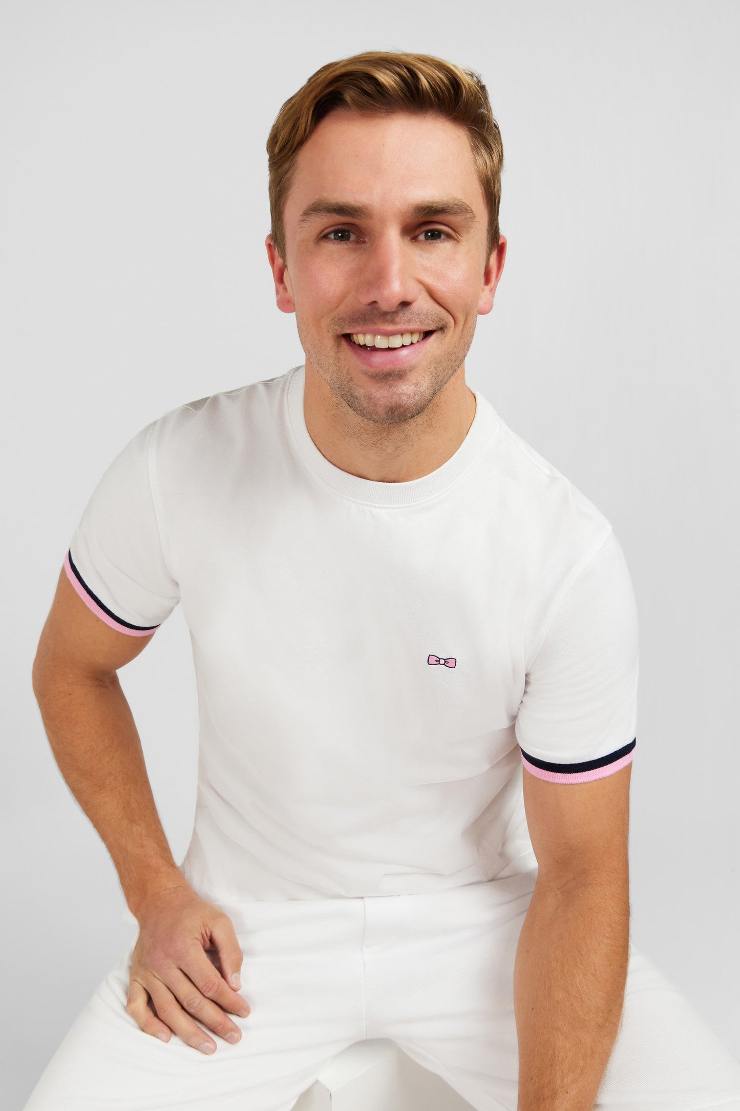 White T-shirt with Eden Park embroidery - Image 1