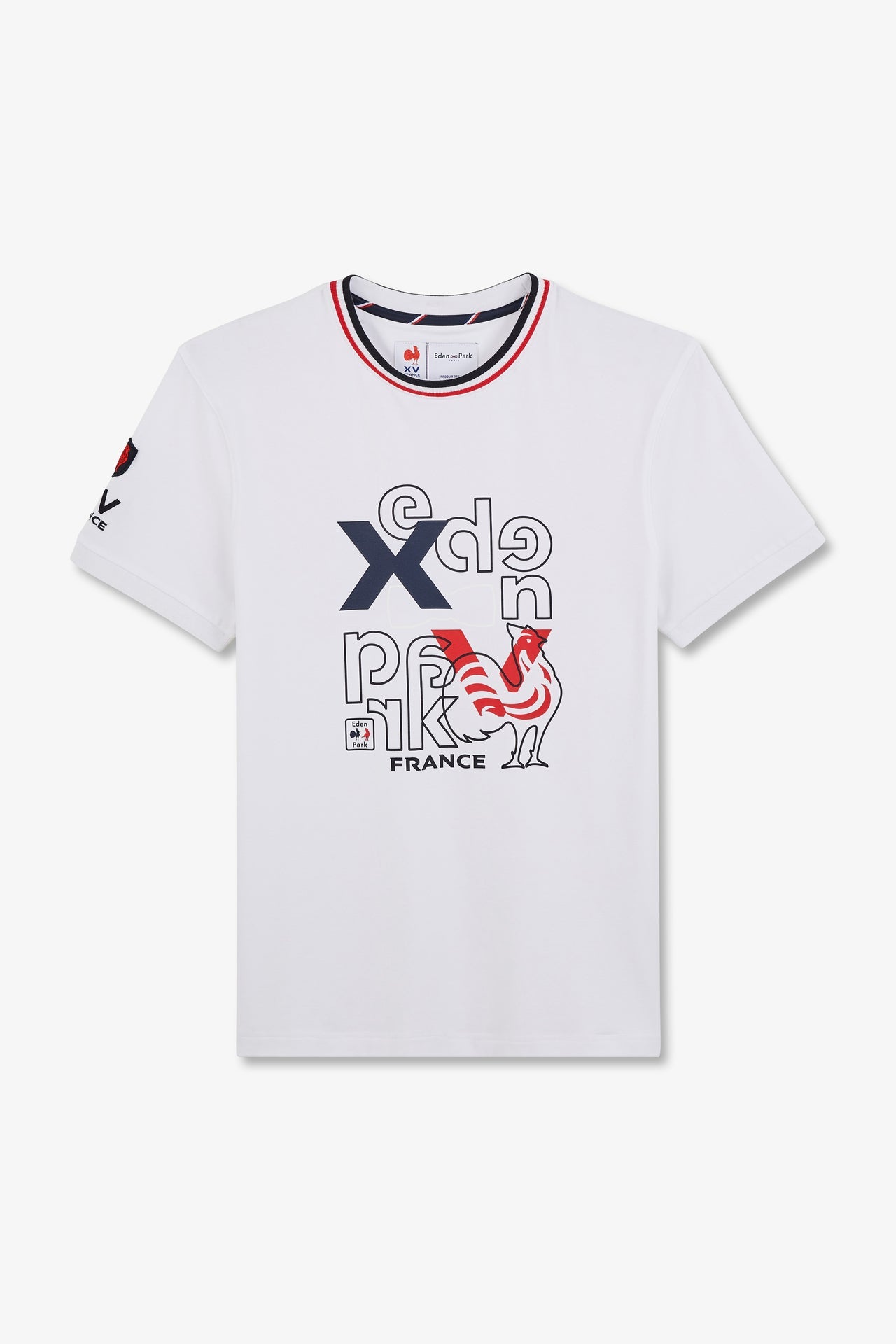 T-shirt à manches courtes blanc imprimé XV de France - Image 2