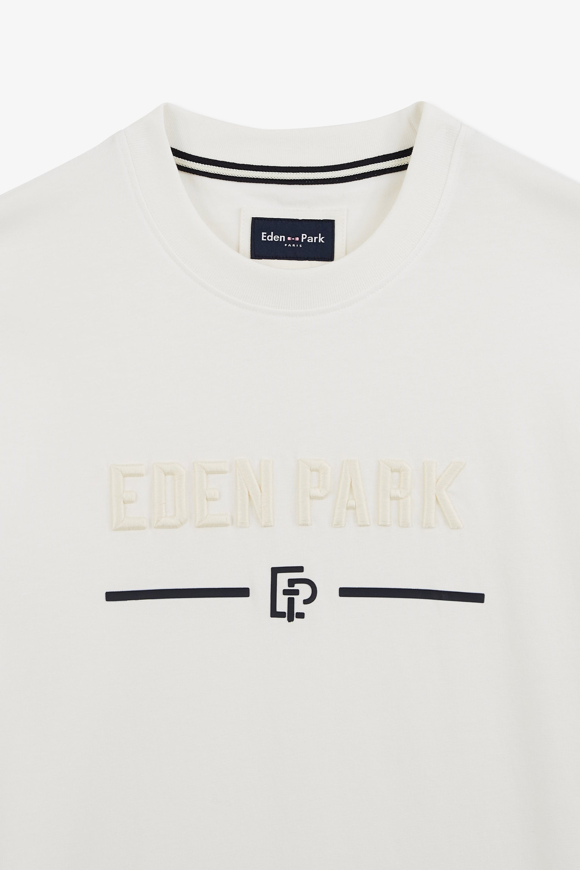 T-shirt écru à manches courtes brodé Eden Park