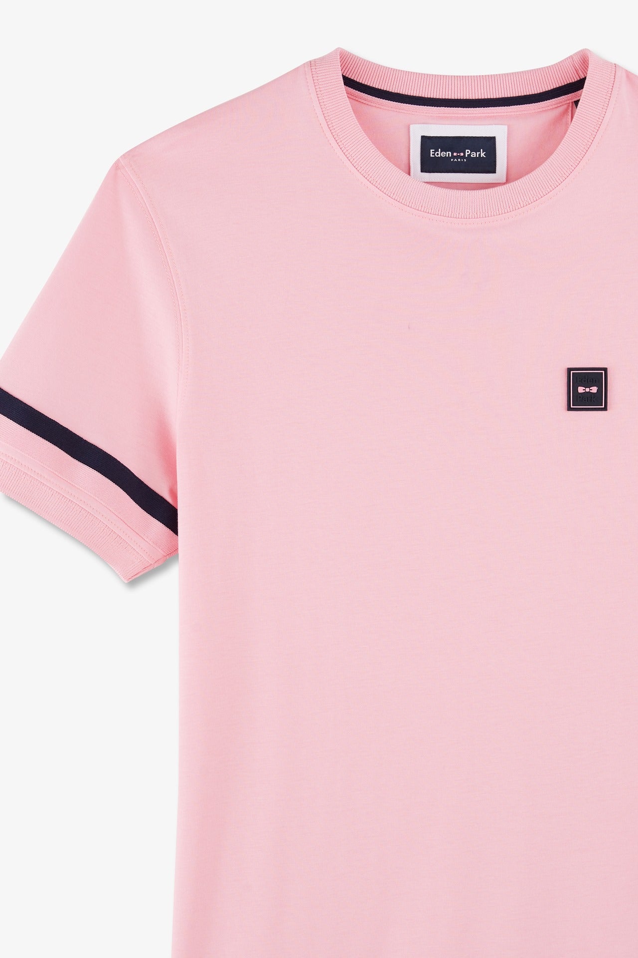 T-shirt manches courtes rose en coton badges emblème - Image 8