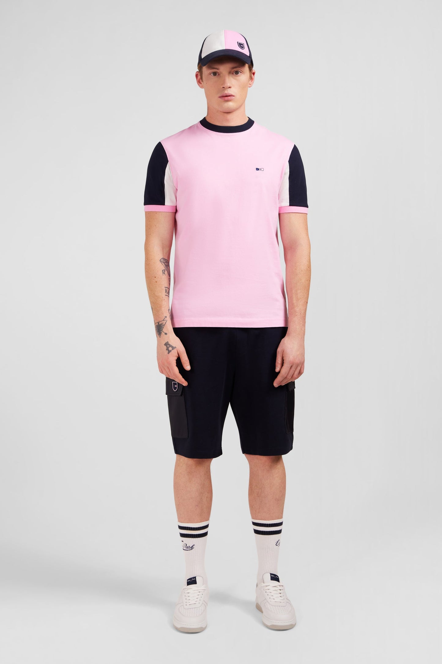 T-shirt manches courtes rose en coton broderie numéro 10 - Image 1