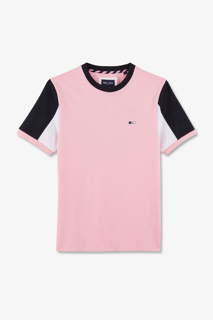 T-shirt manches courtes rose en coton broderie numéro 10 alt view