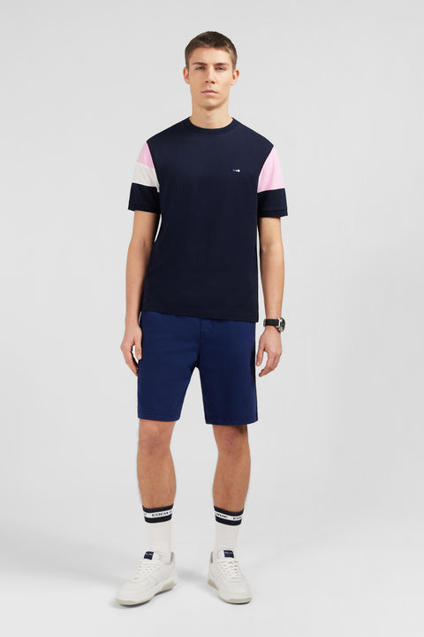 Navy cotton T-shirt with number 10 embroidery - Image 1