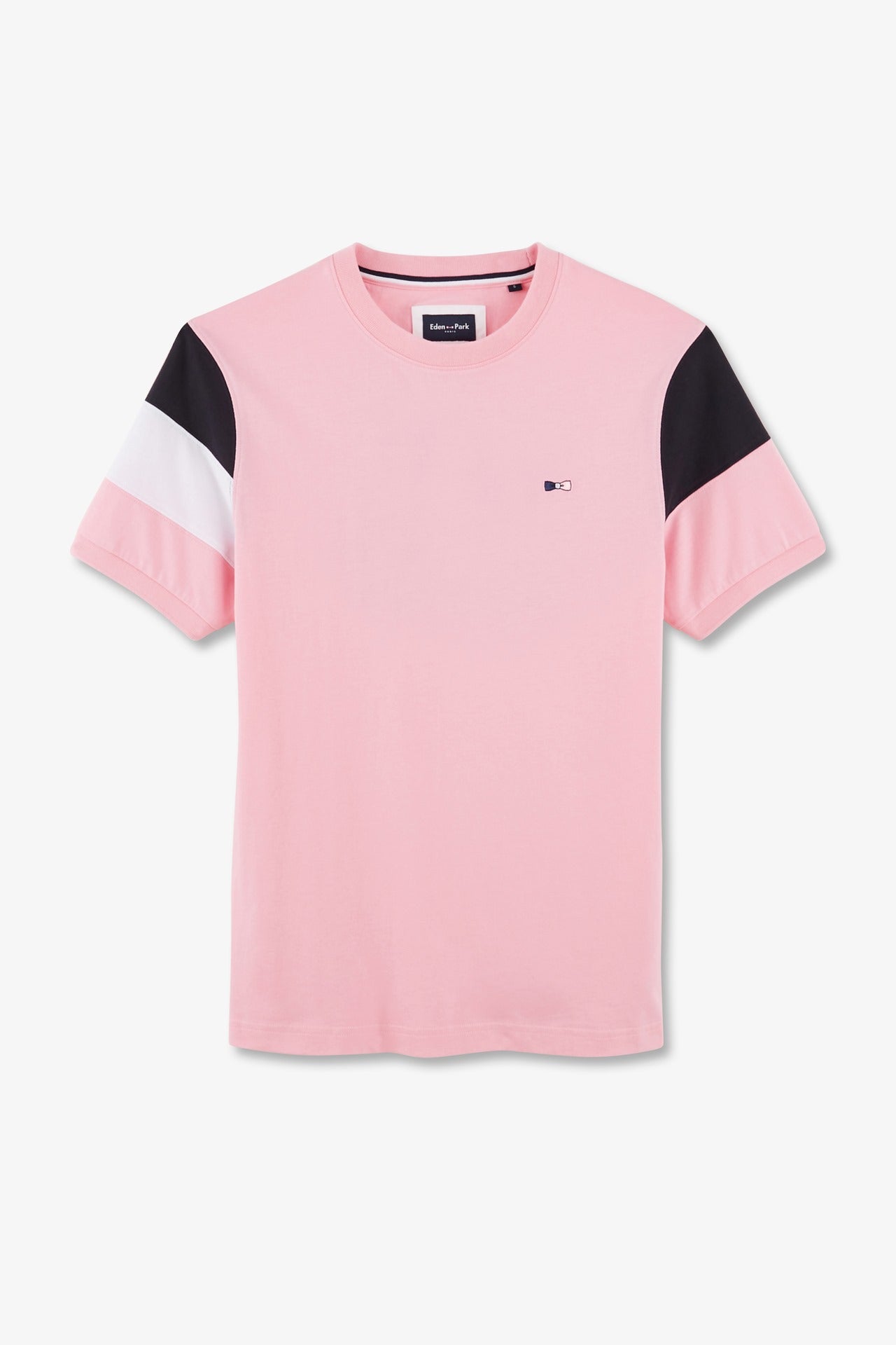 T-shirt manches courtes rose en coton emblème nœud papillon - Image 2