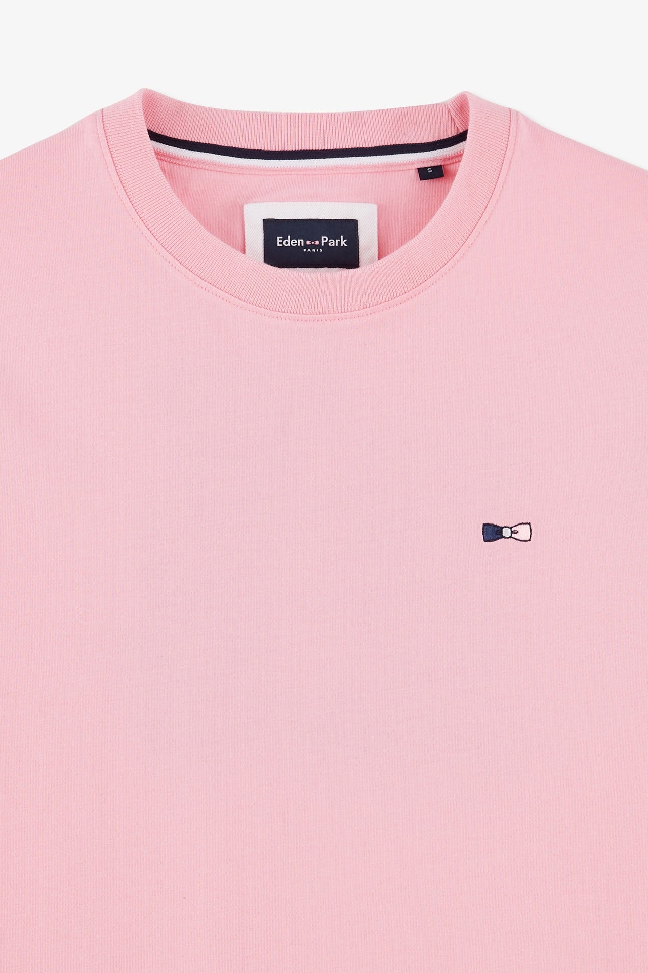 T-shirt manches courtes rose en coton emblème nœud papillon - Image 9