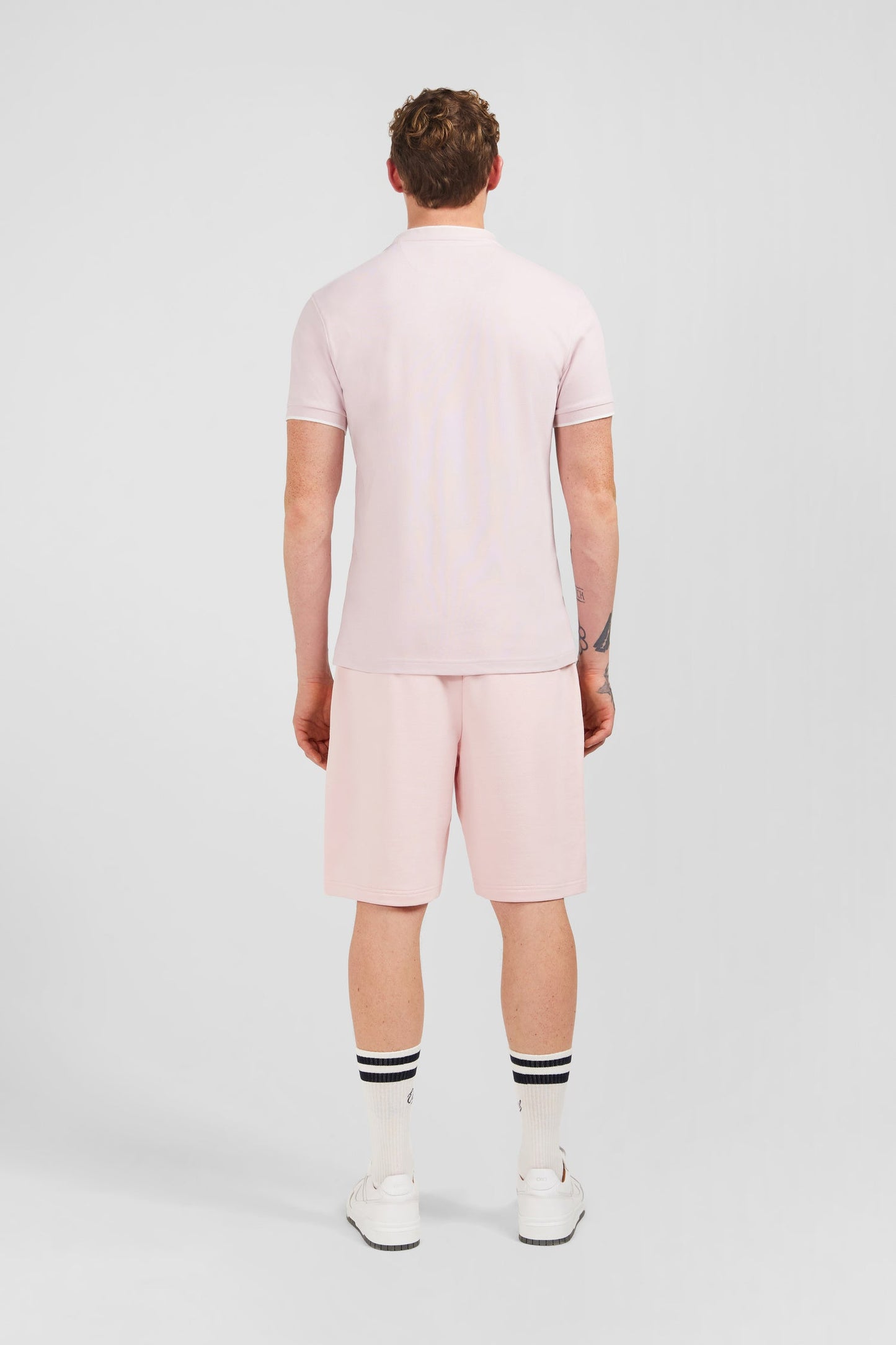 T-shirt manches courtes uni rose en coton stretch - Image 5