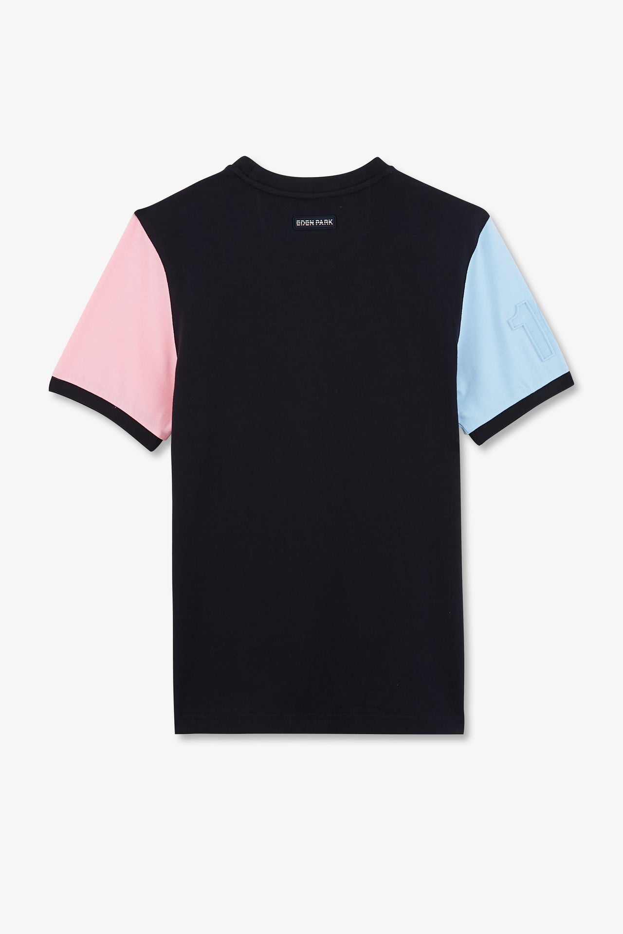 T-shirt manches courtes bicolores marine en coton - Image 5