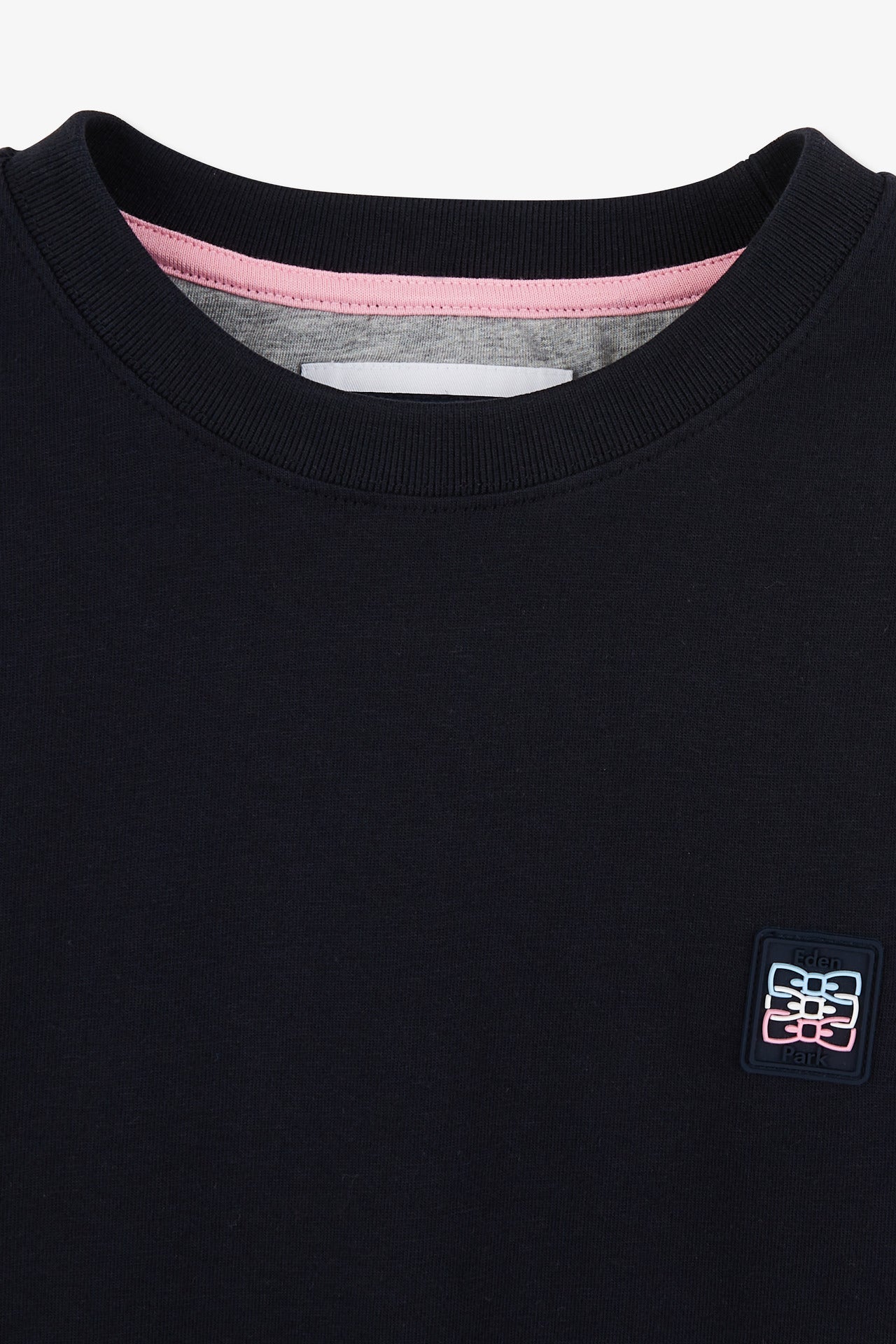 T-shirt manches courtes bicolores marine en coton - Image 8