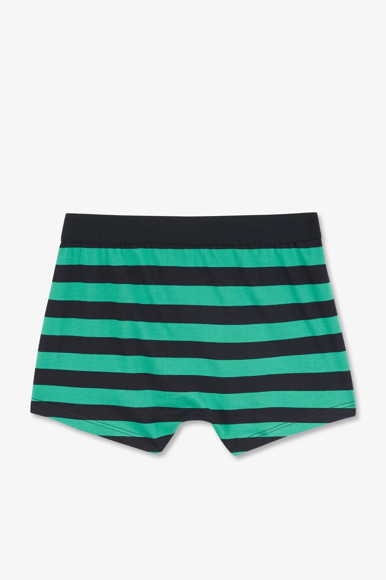 Navy and green striped boxers in stretch cotton - Image 4