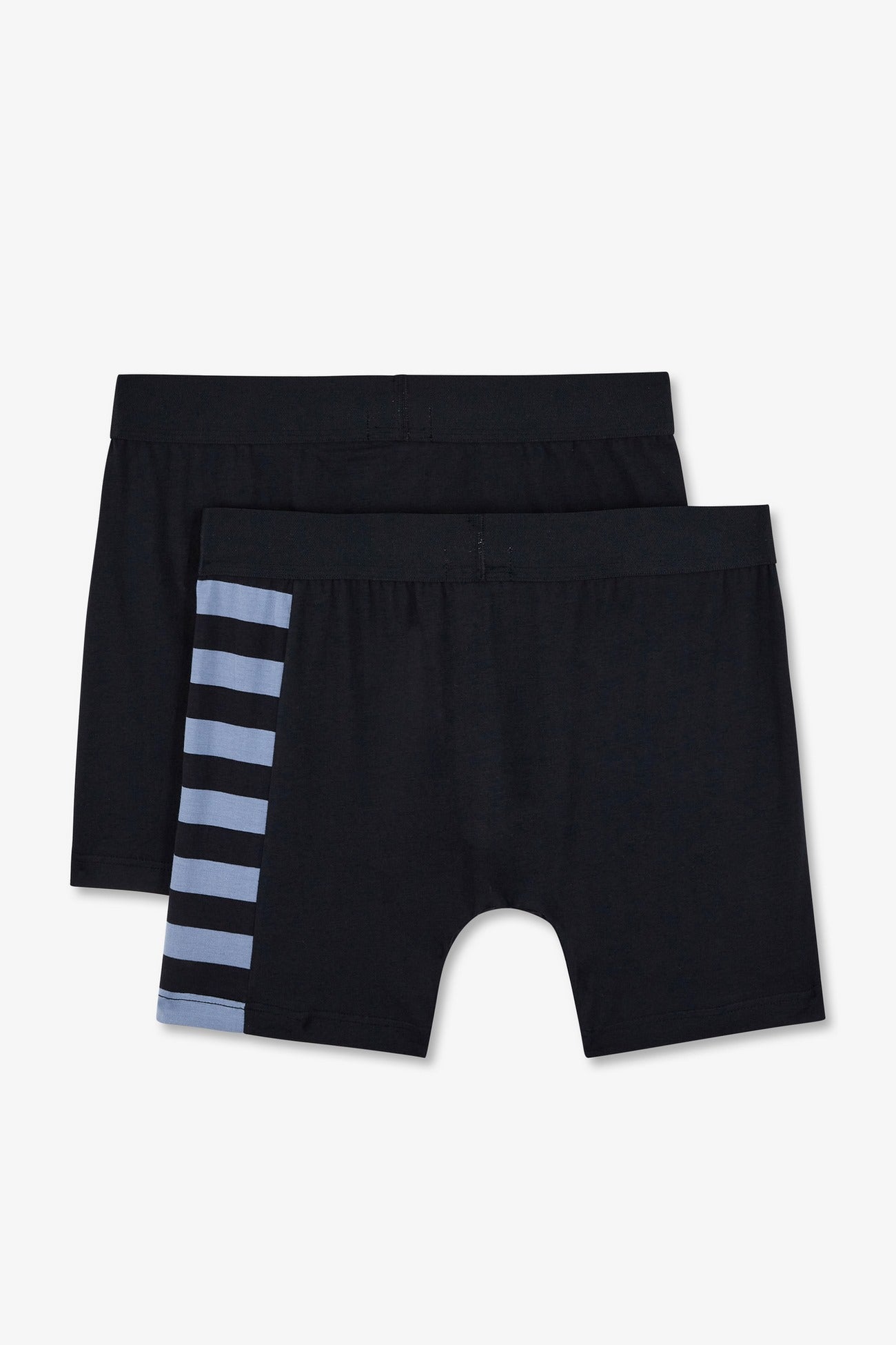 Pack de 2 boxers bleu marine détails rayures et uni - Image 5