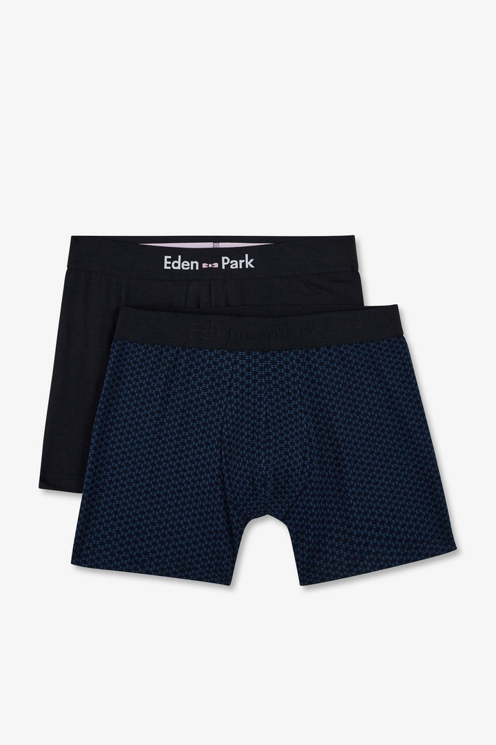 Pack de 2 boxers bleu détails motifs et uni alt view