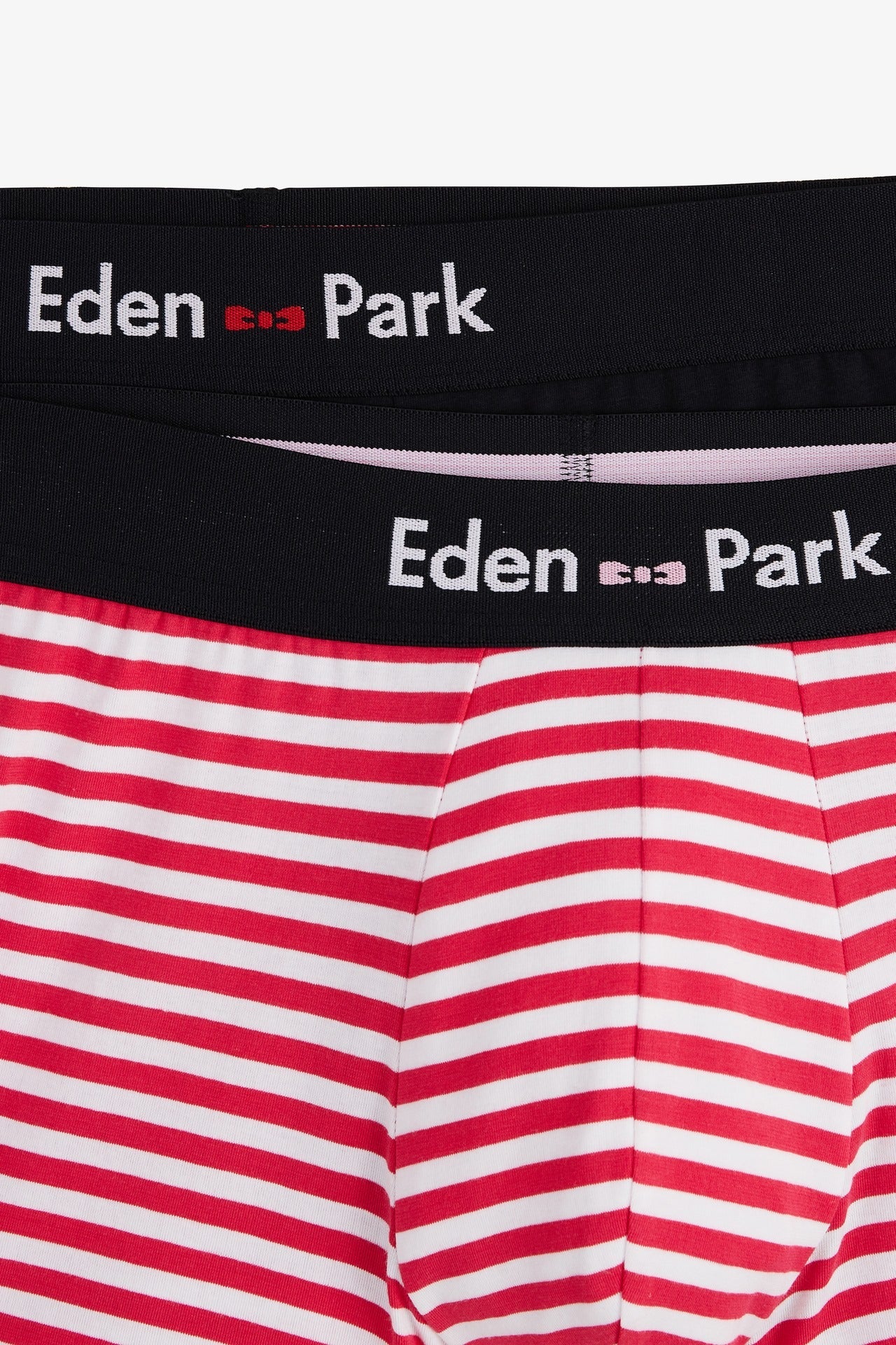 Pack of 2 striped red and navy  boxers in stretch cotton - Image 7
