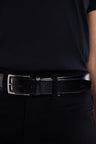 Black smooth leather belt
