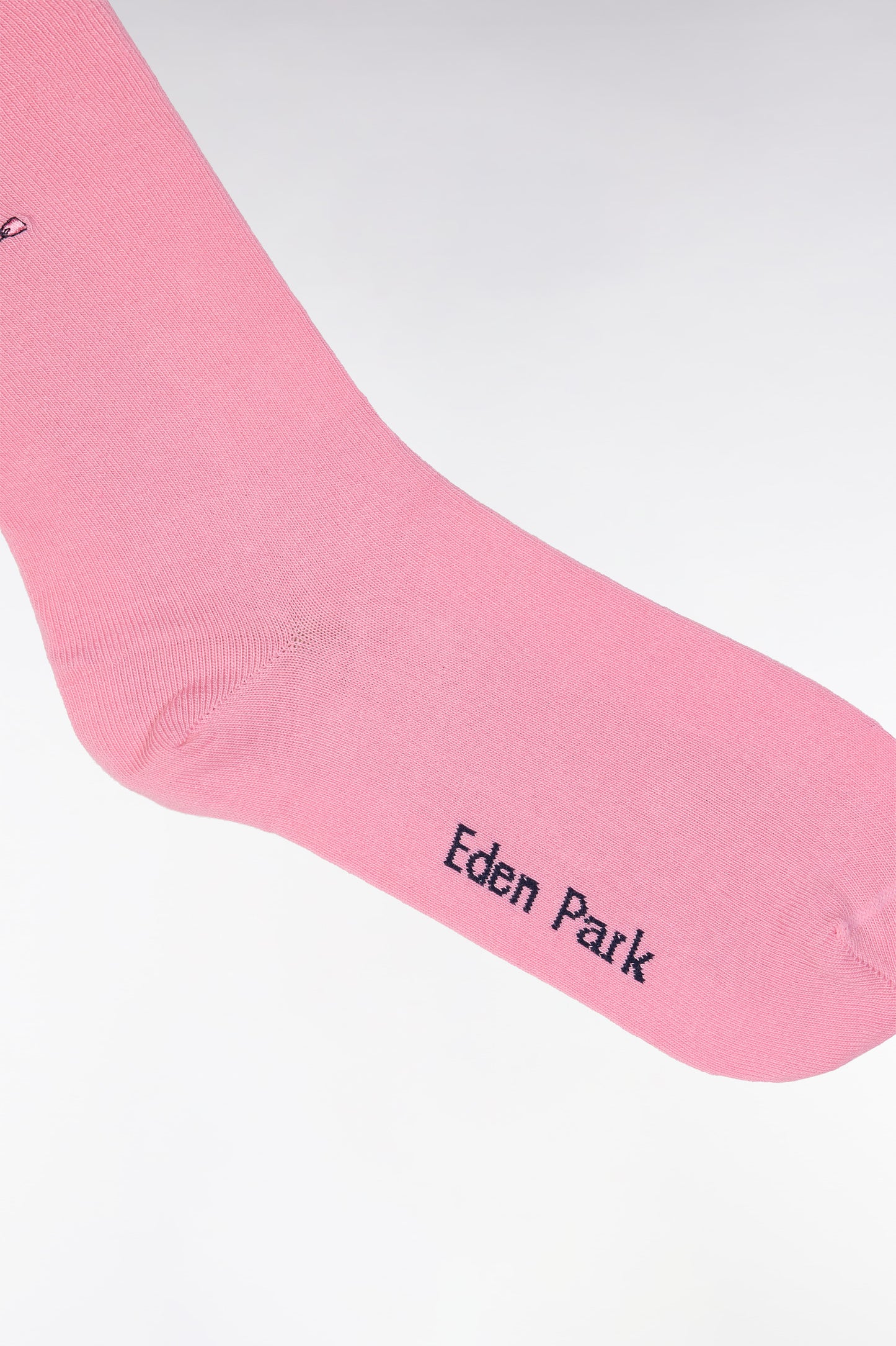 Chaussettes en coton stretch mélangé rose à bordures cerclées