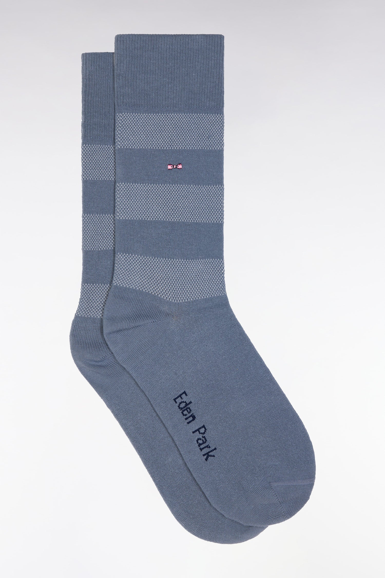 Chaussettes cerclées en coton stretch mélangé grises